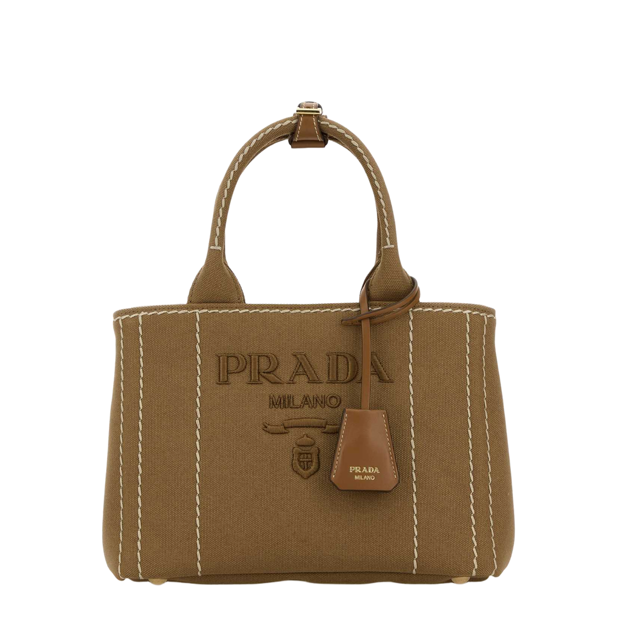 Jardinière Small Cotton Canvas Handbags - Brown - Image 1