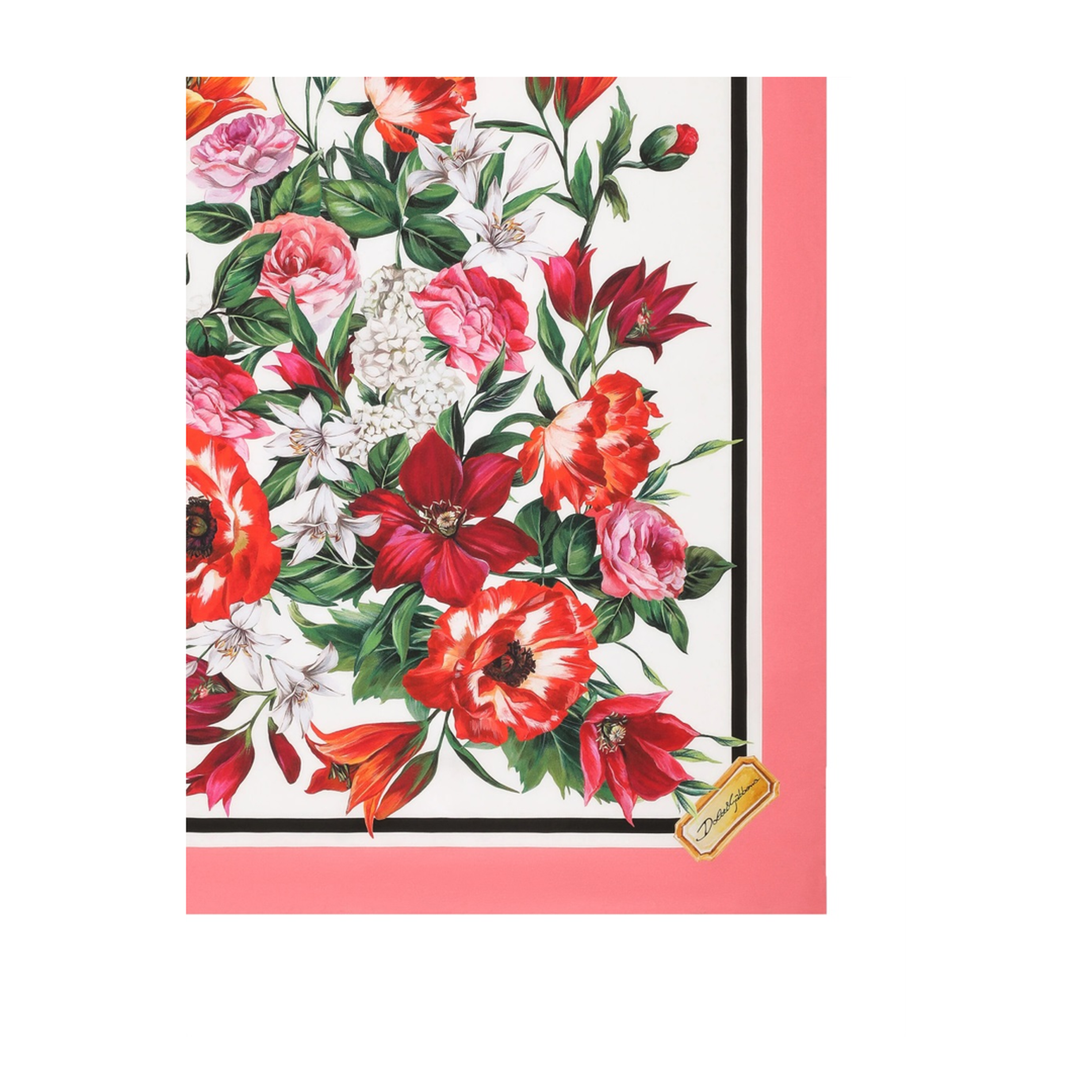 Silk Twill Floral Print Scarf - Image 2