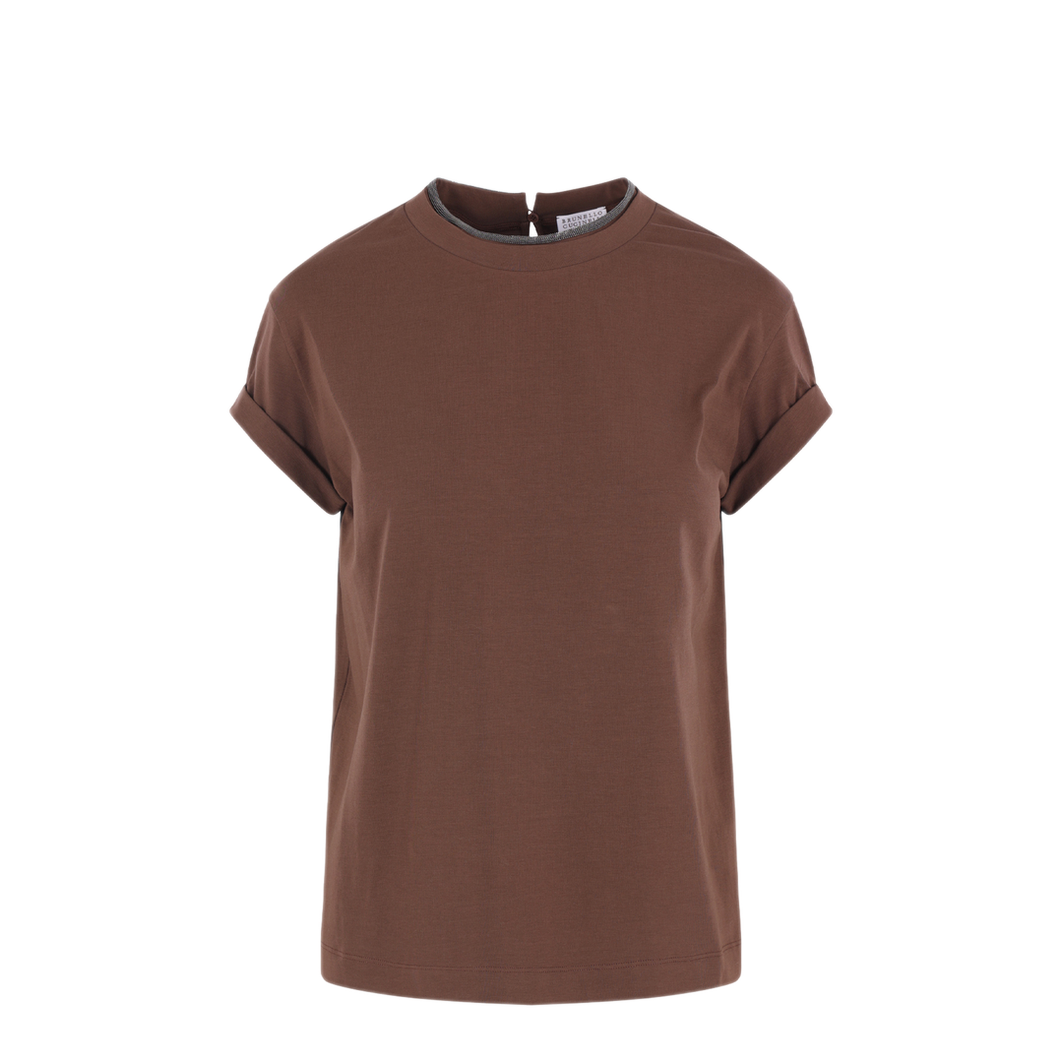 Stretch Cotton Jersey T-Shirt with Precious Faux Layering - Image 1