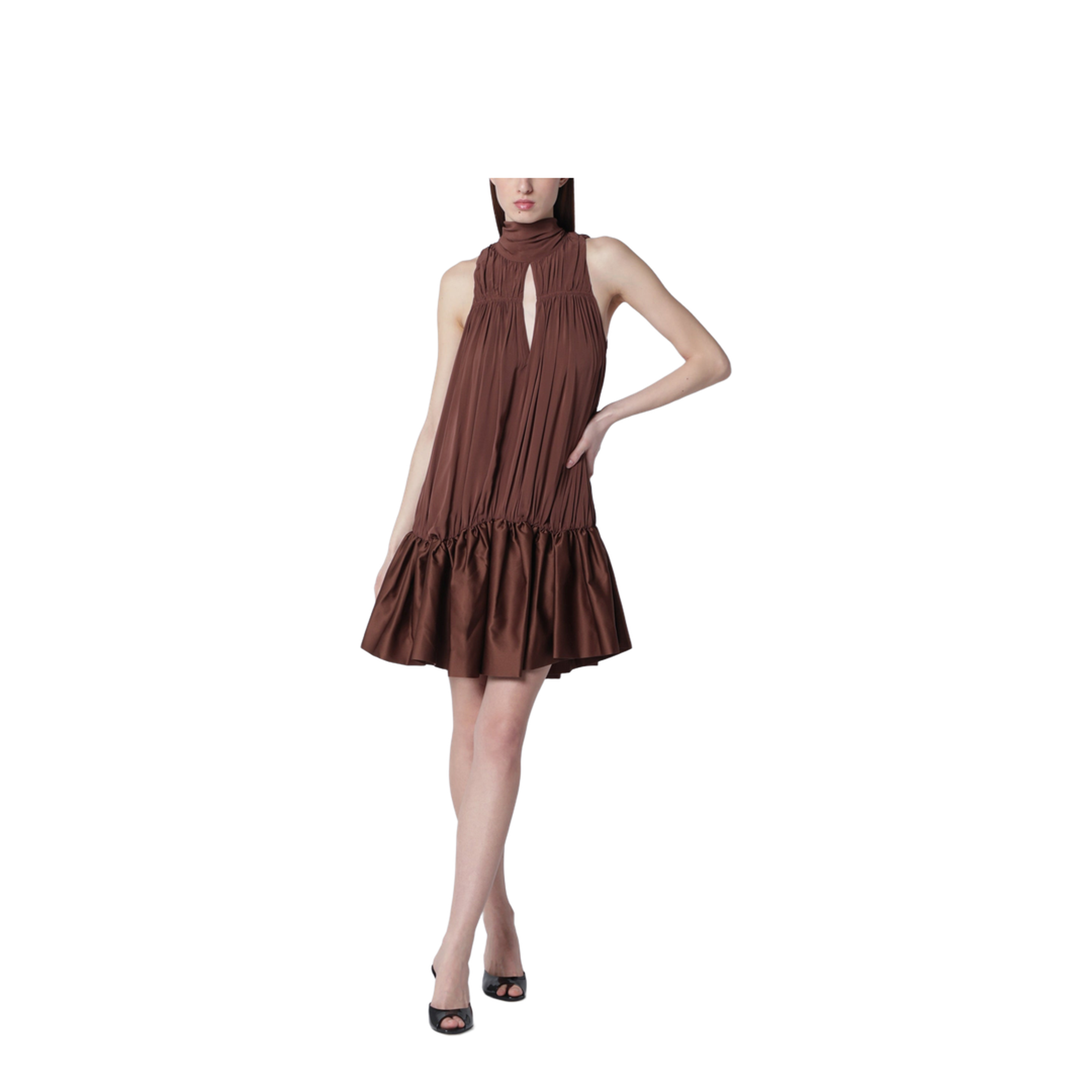 Gathered Mini Dress with Ruching - Image 1