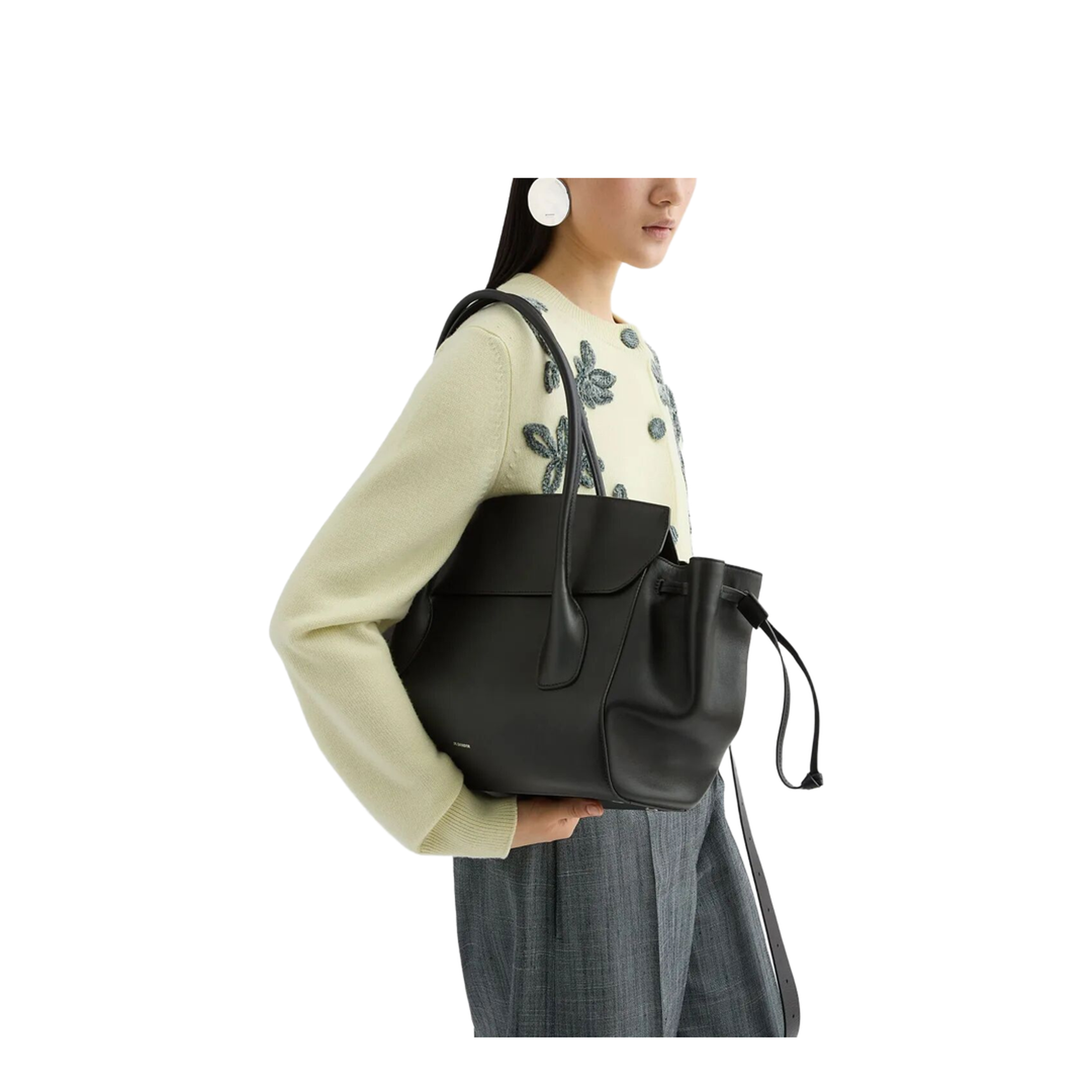 Voyage Small Calfskin Handbag - Black - Image 5
