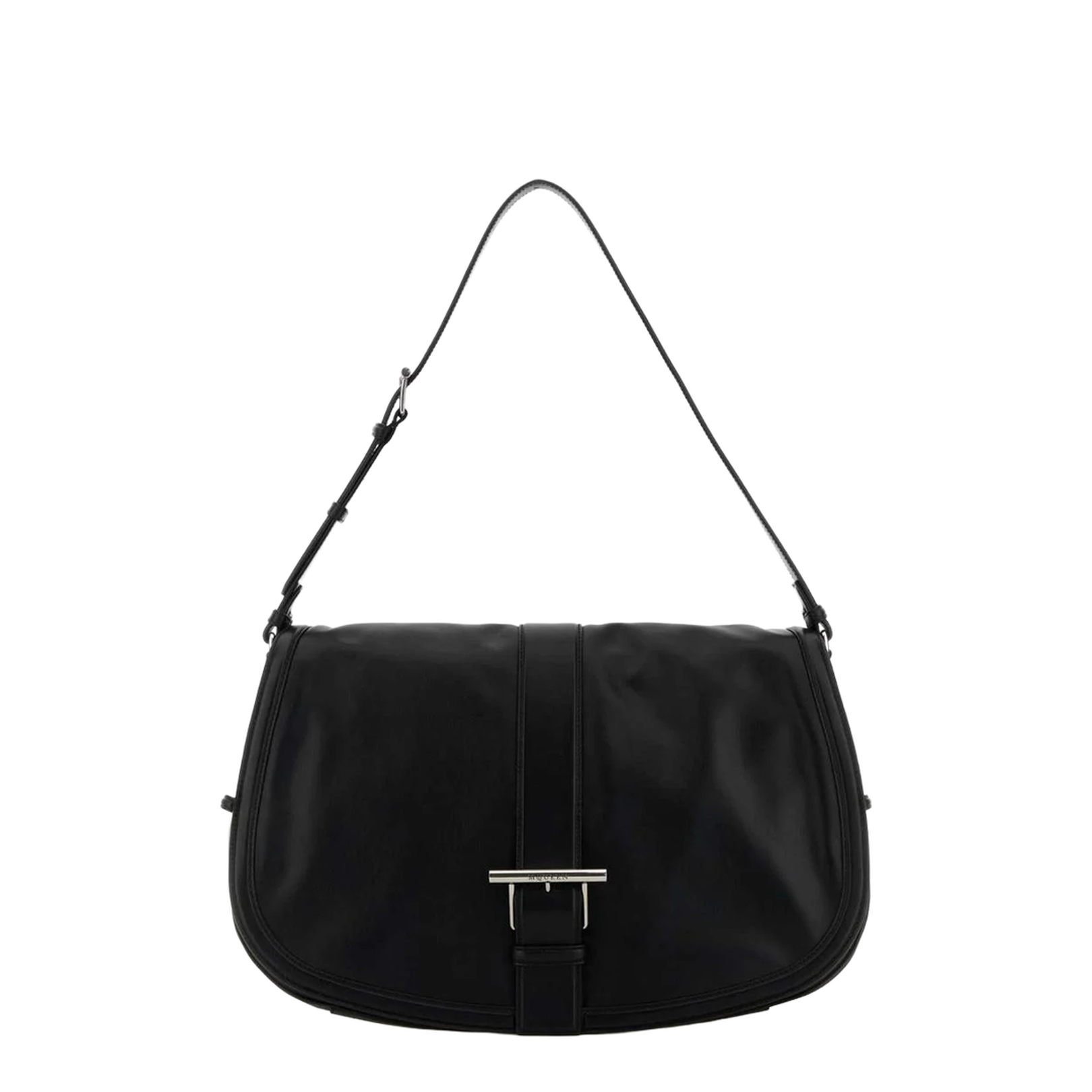 Black Leather Maxi Satchel Shoulder Bag - Image 1