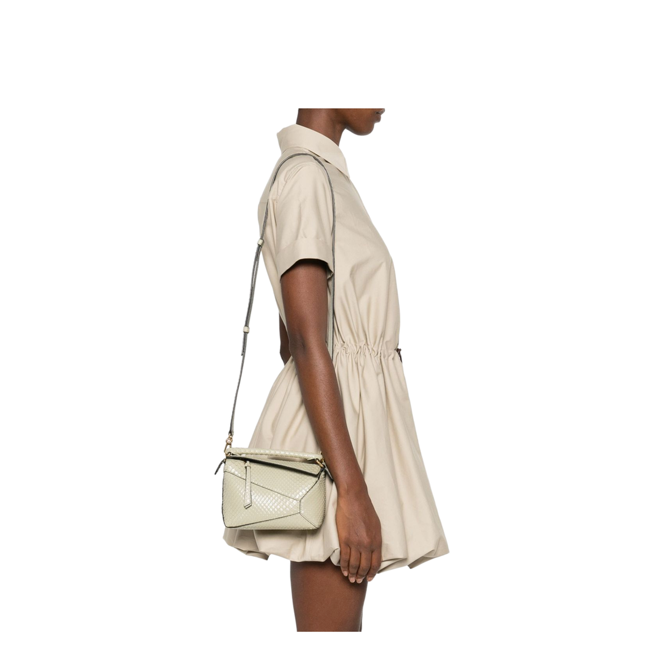Puzzle Edge Mini Calfskin Top-Handle Bag - Black - Image 4