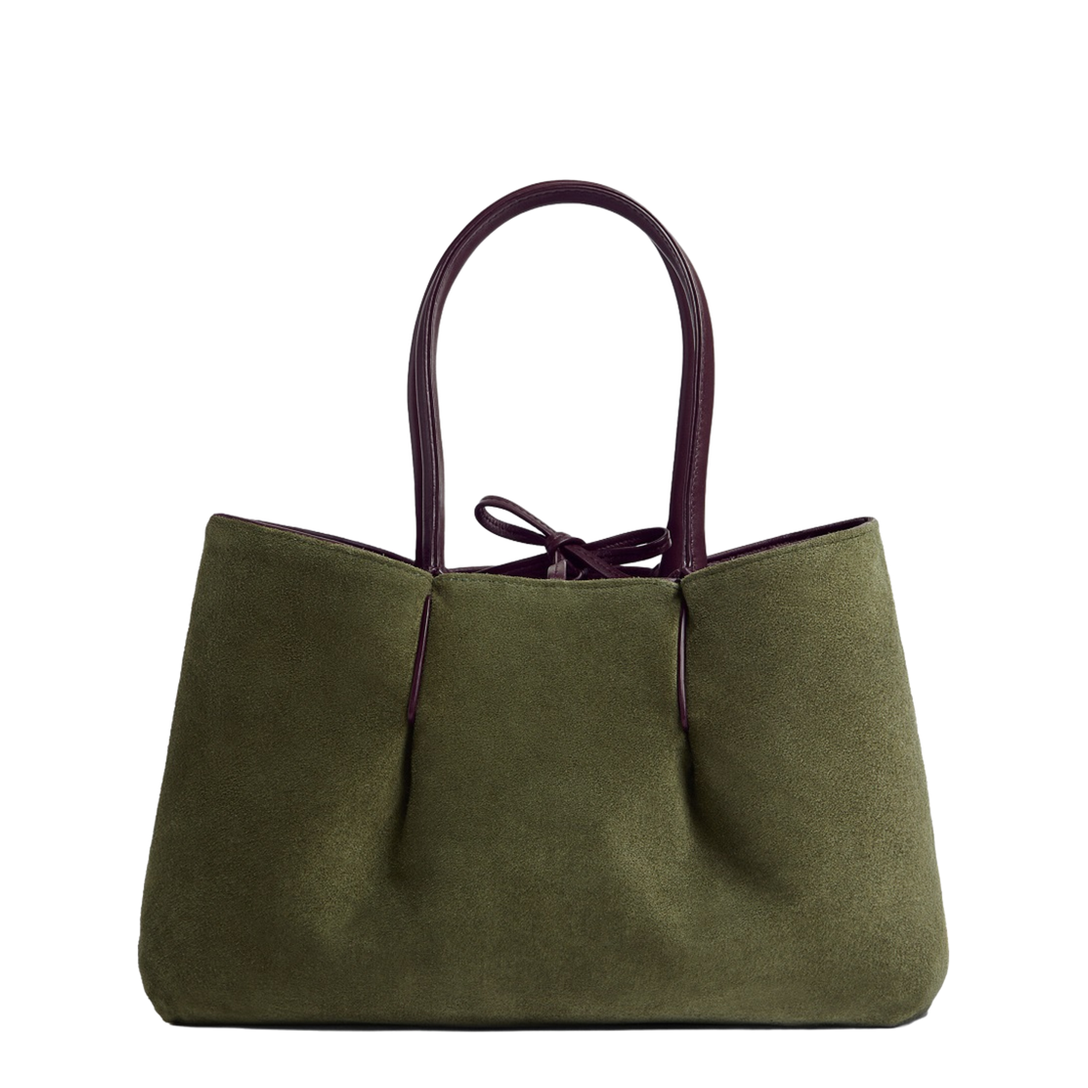 Pinacoteca Medium Calfskin Tote Bag - Dark barolo/Pickle - Image 2