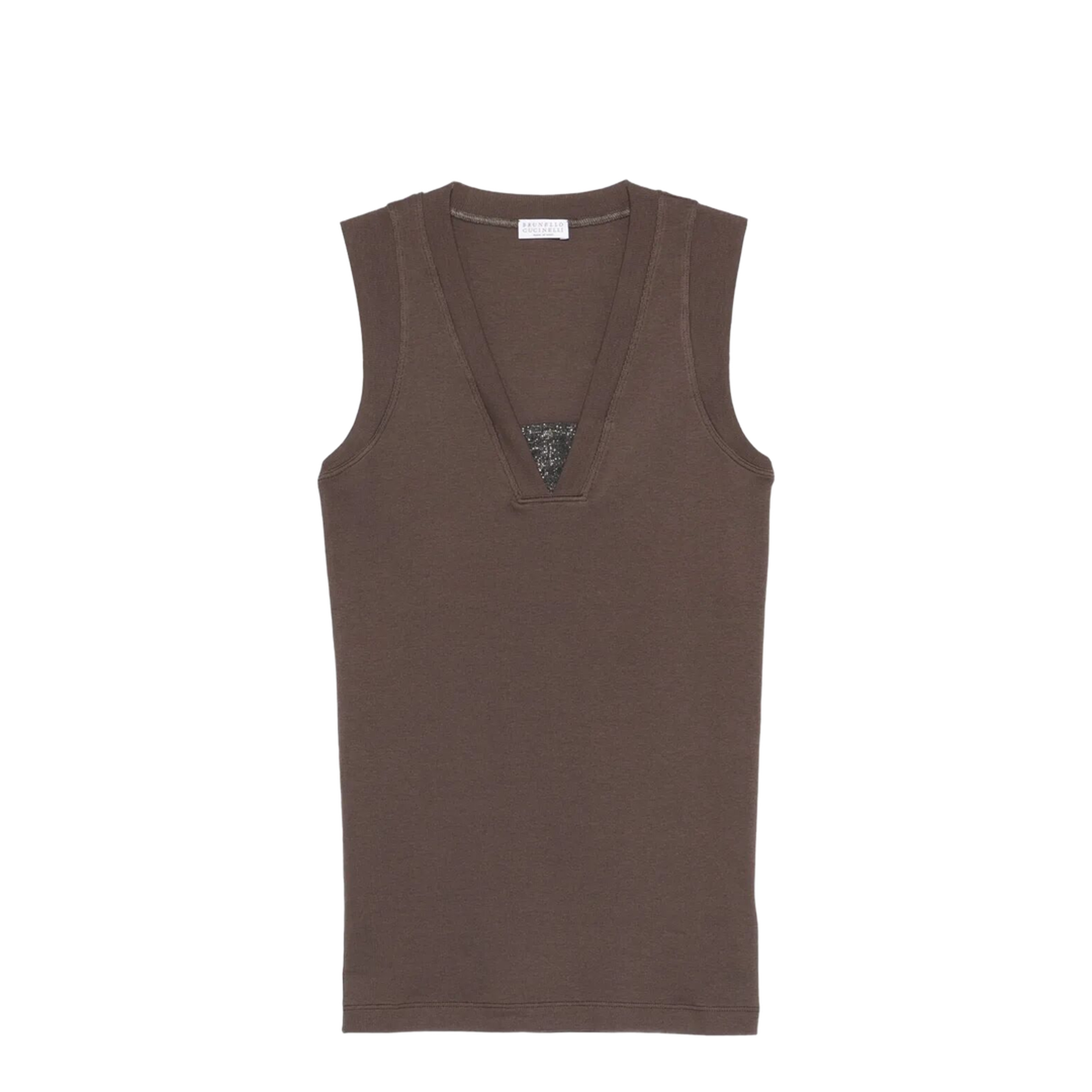 Stretch Cotton Jersey Tank Top with Precious Faux-Layering - Image 6
