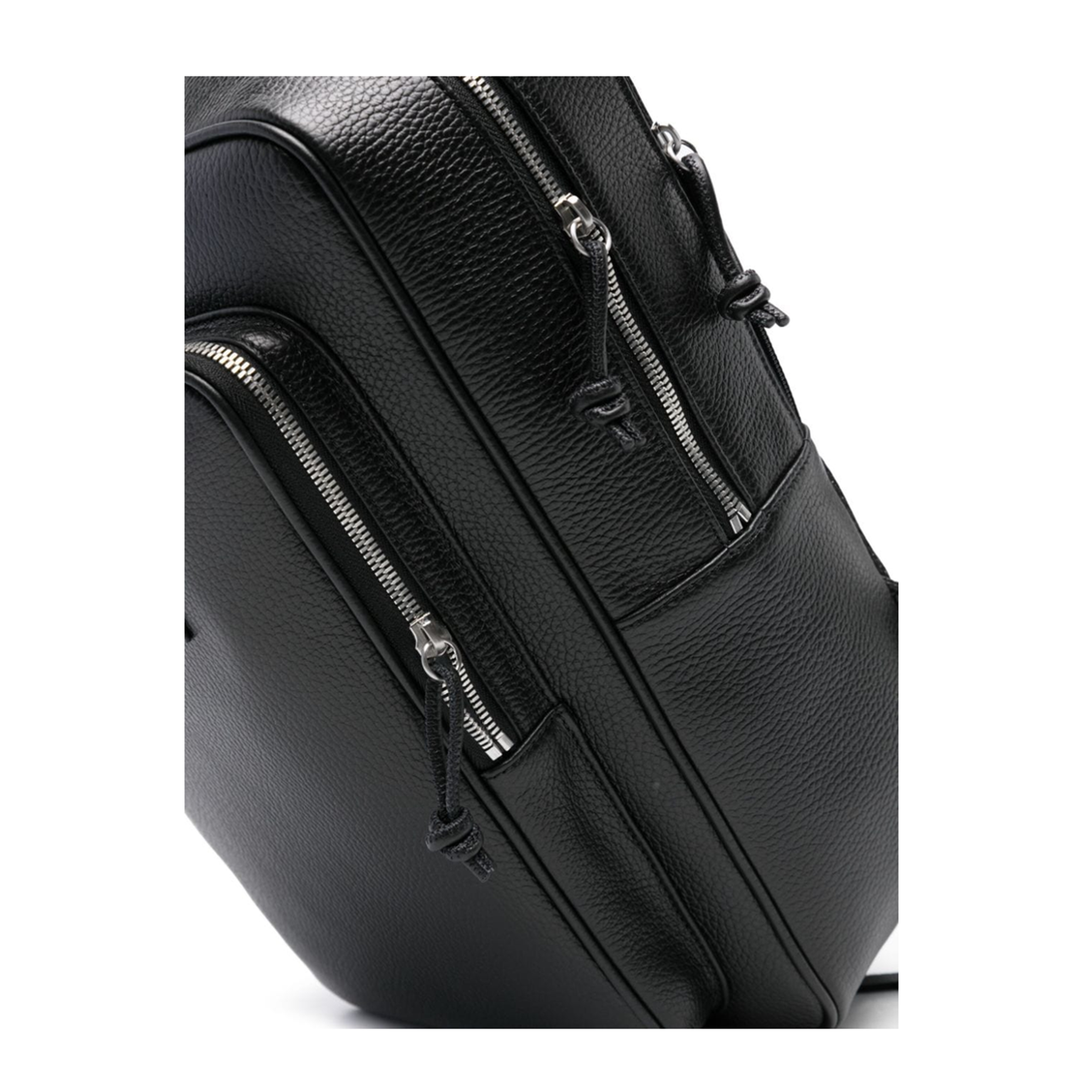 Essential Tumbled Leather Backpack - Black - Image 2