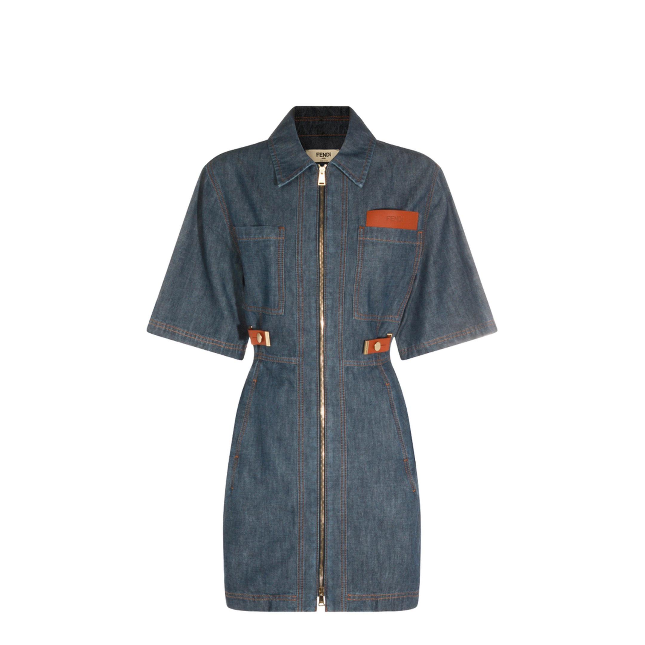 Navy Blue Chambray Dress - Image 1