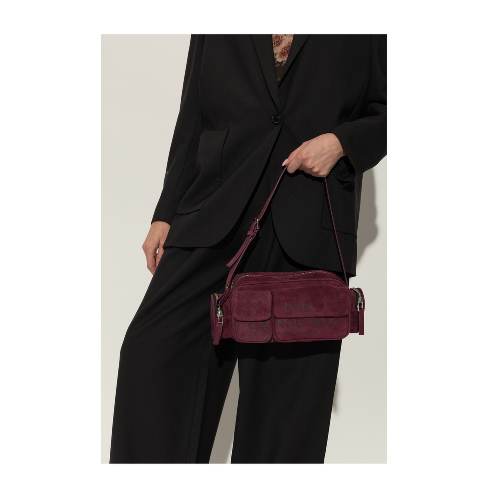 The Tote Handbag Suede Dark Plum - Image 2
