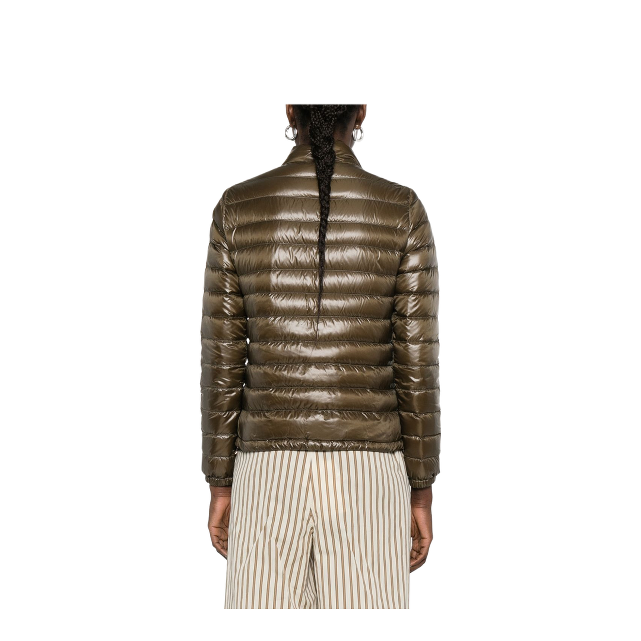 Military Green Ultralight Nylon Bomber Jacket - Image 4