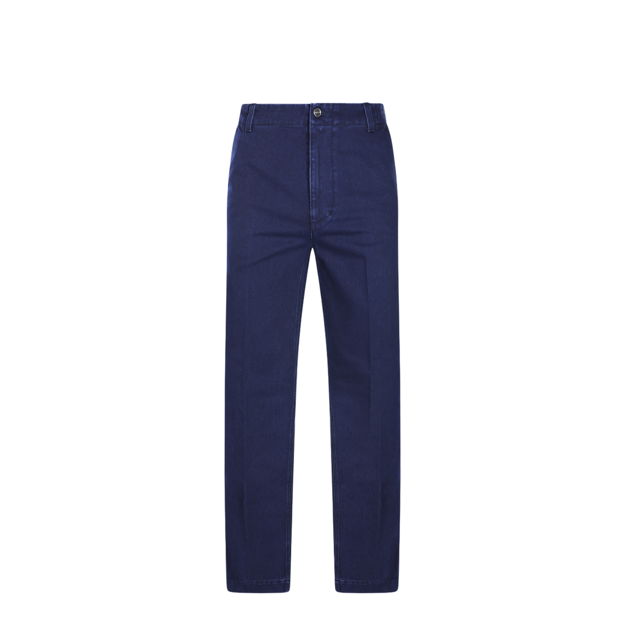 Washed Denim Pant with Embossed Label in Dark Blue - Image 2