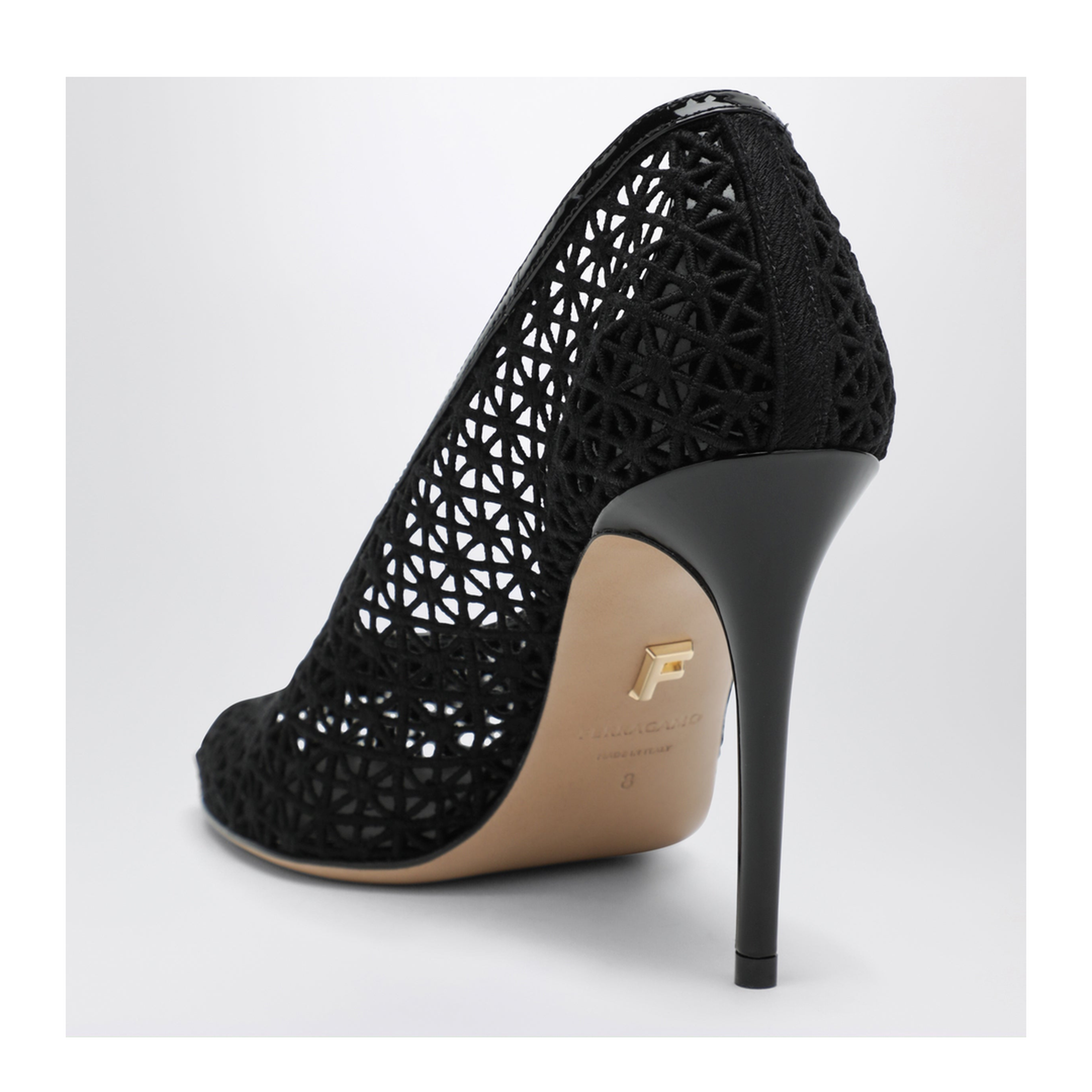 Black Macramé Pump - Image 2
