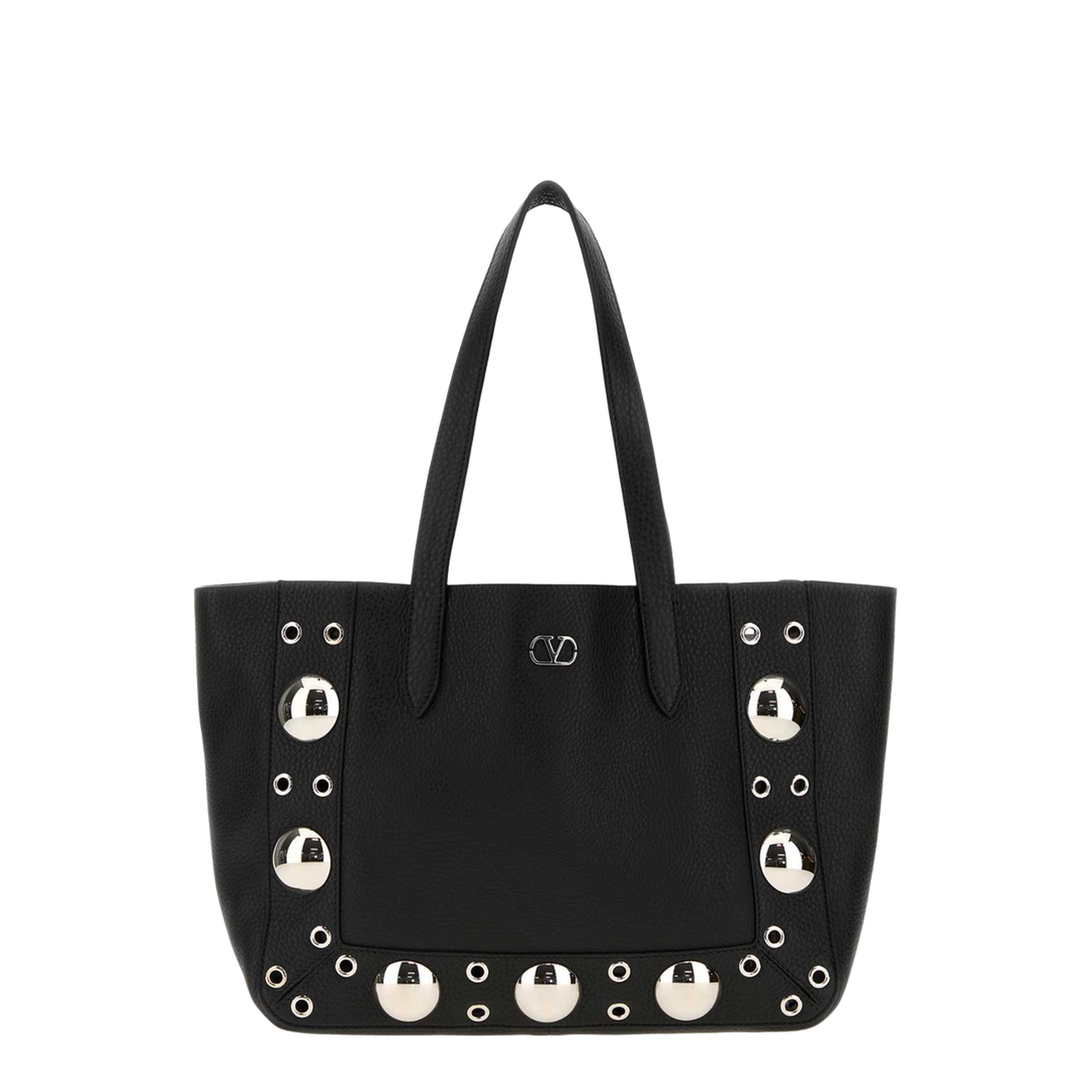 Nellcôte Small Grained Calfskin Shopping Bag - Black - Image 2