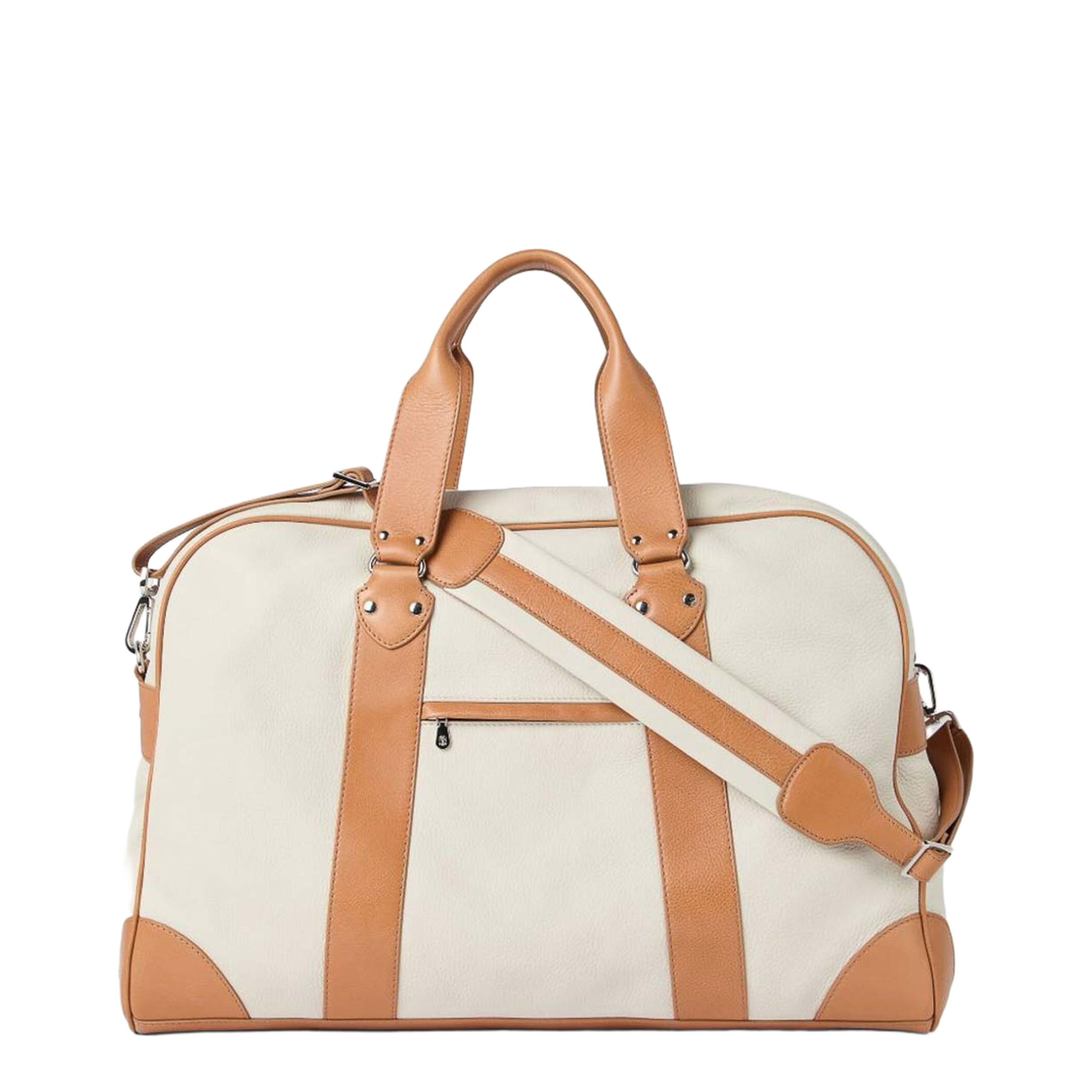 Large Calf Leather Duffle Bag - Ivory - Image 4