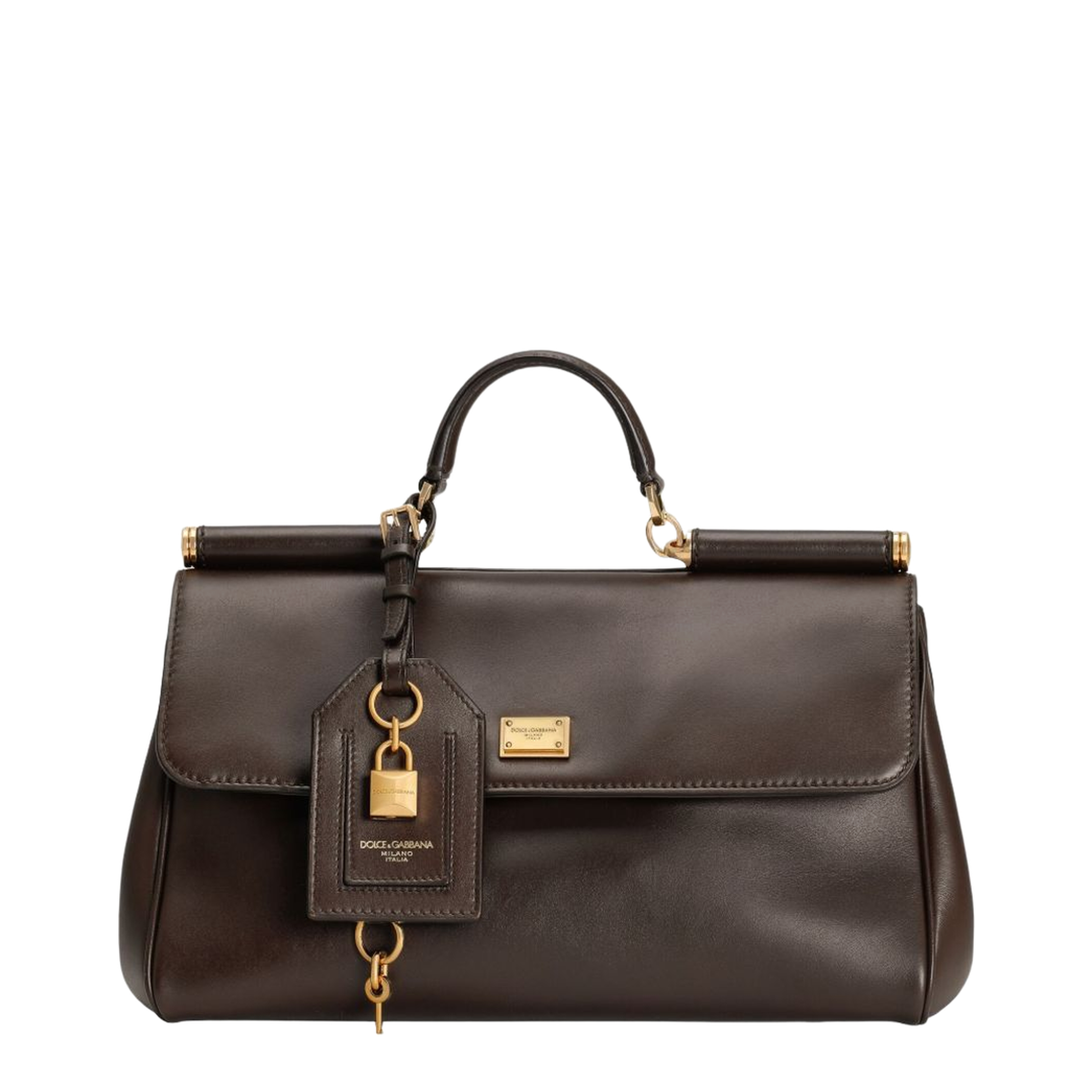 My Sicily Medium Plongé Calfskin Top-Handle Bag - Brown - Image 1