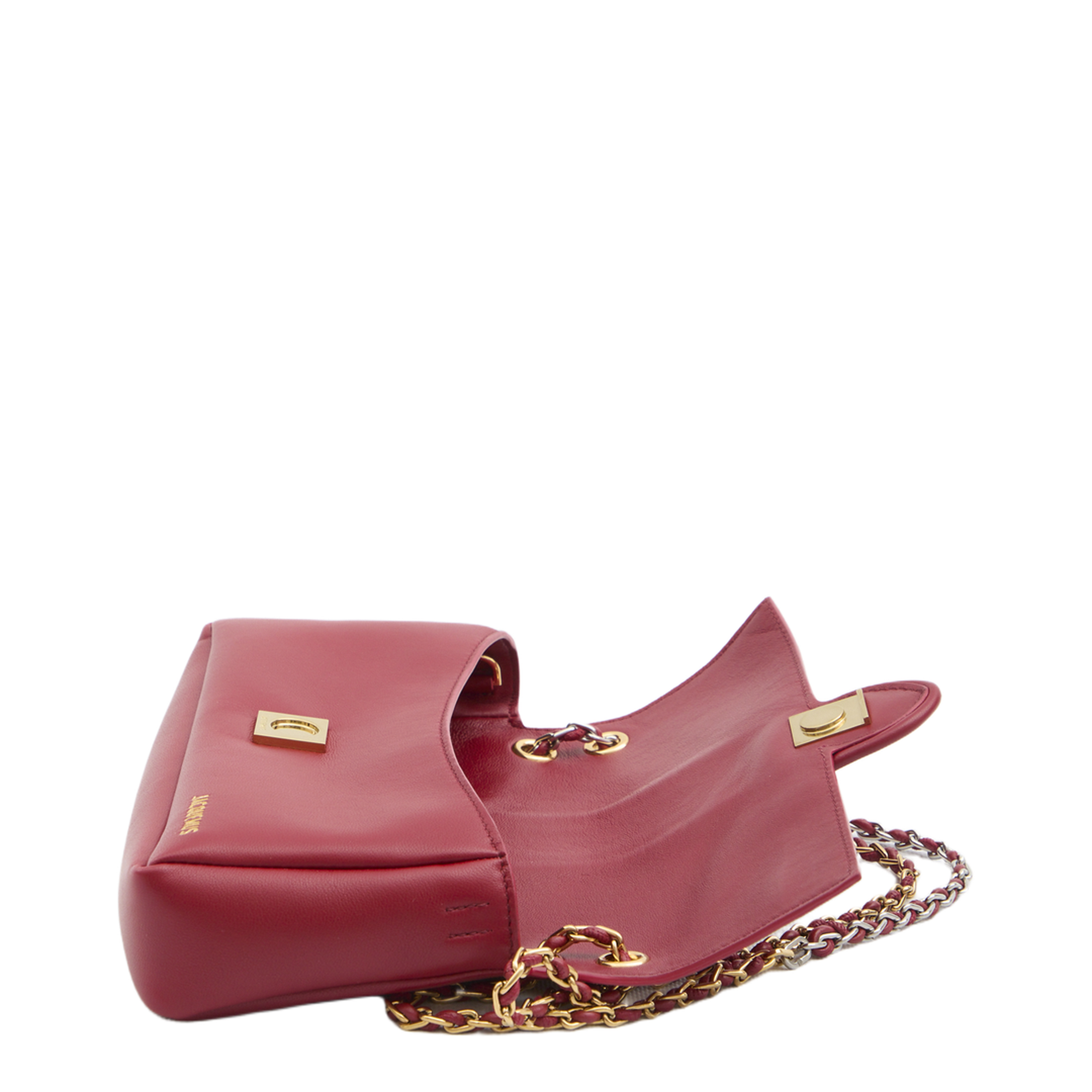 Lamb Leather Shoulder Bag - Dark Red - Image 4