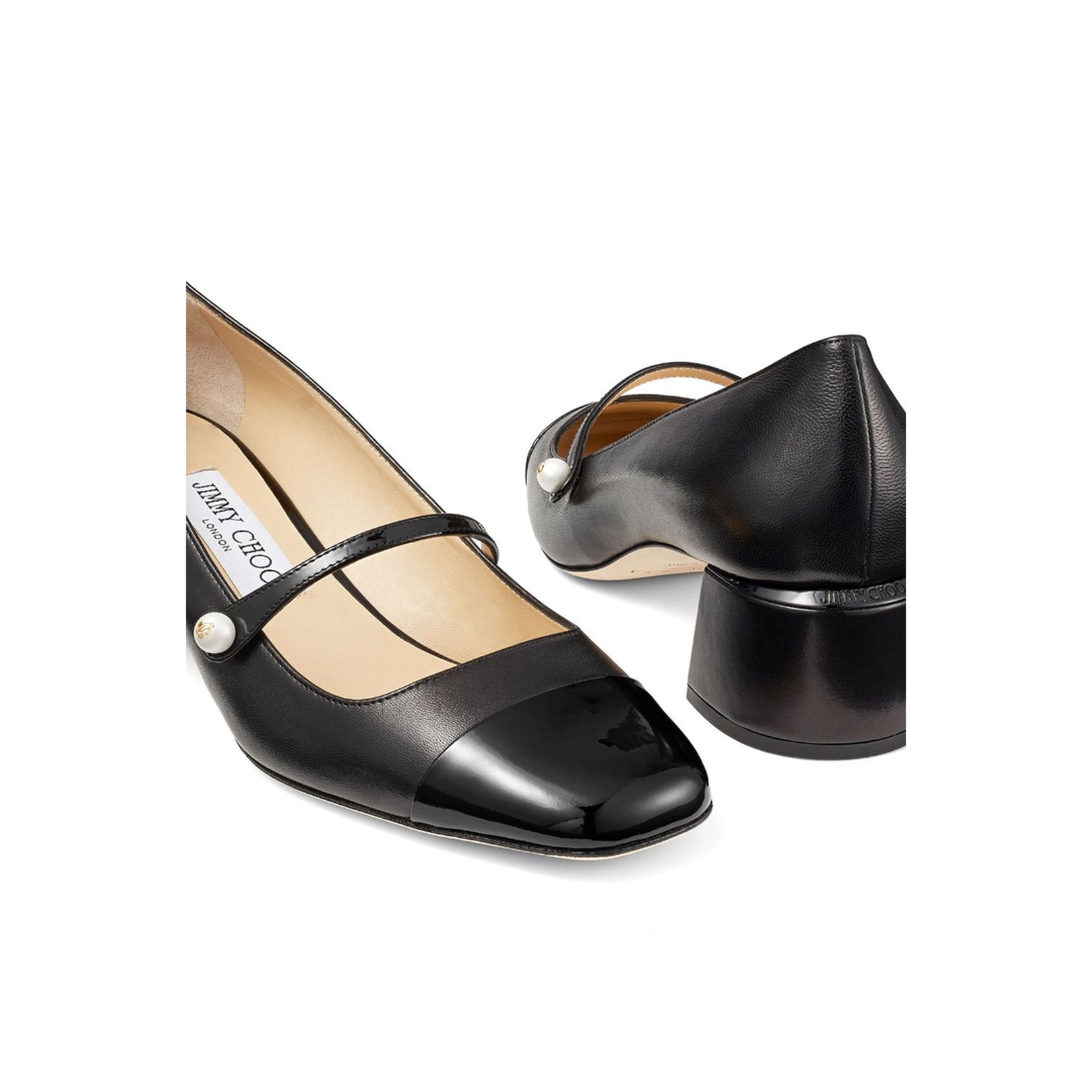 Black Nappa and Patent Leather Pumps - Image 4
