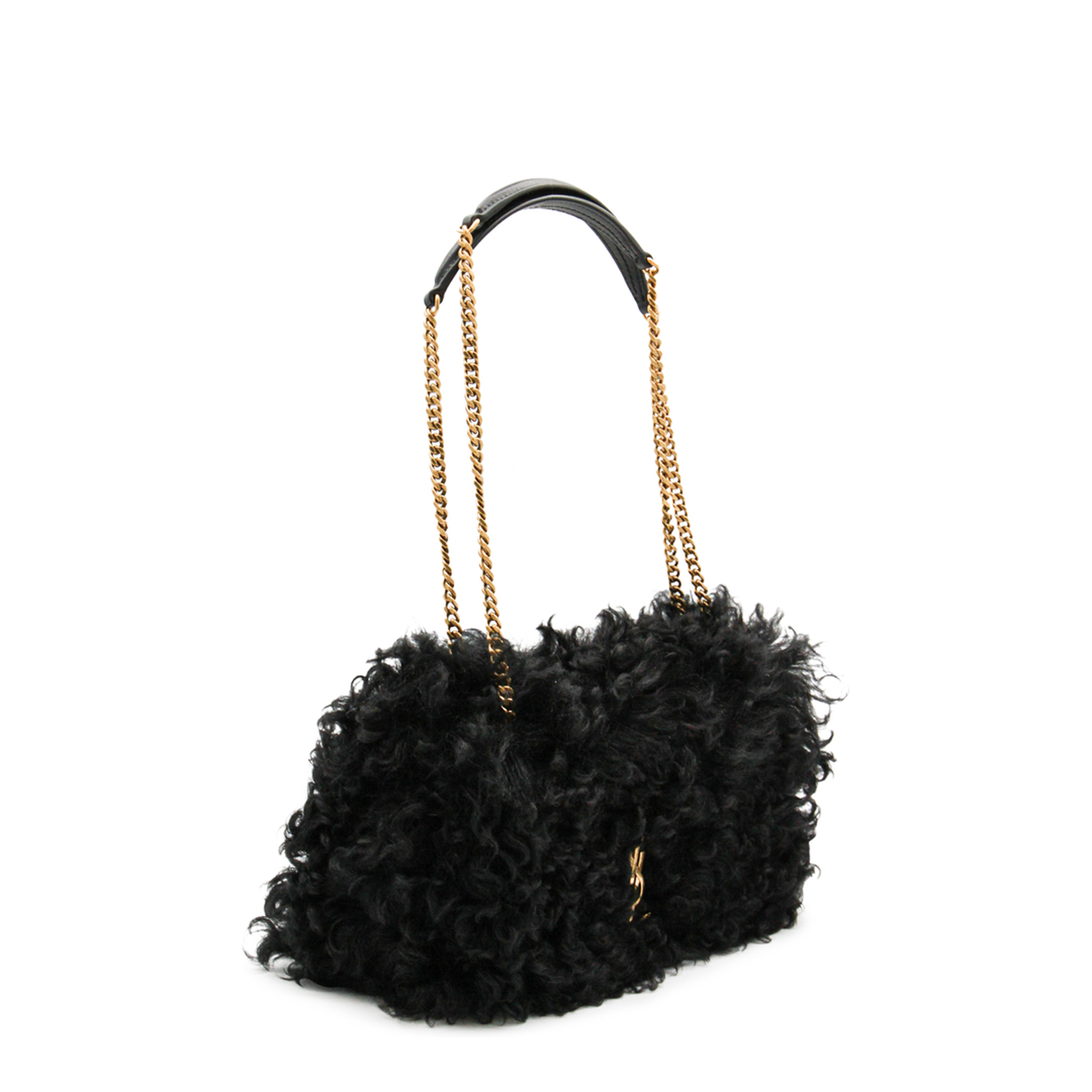Jamie Medium Shearling Bag - Black - Image 3