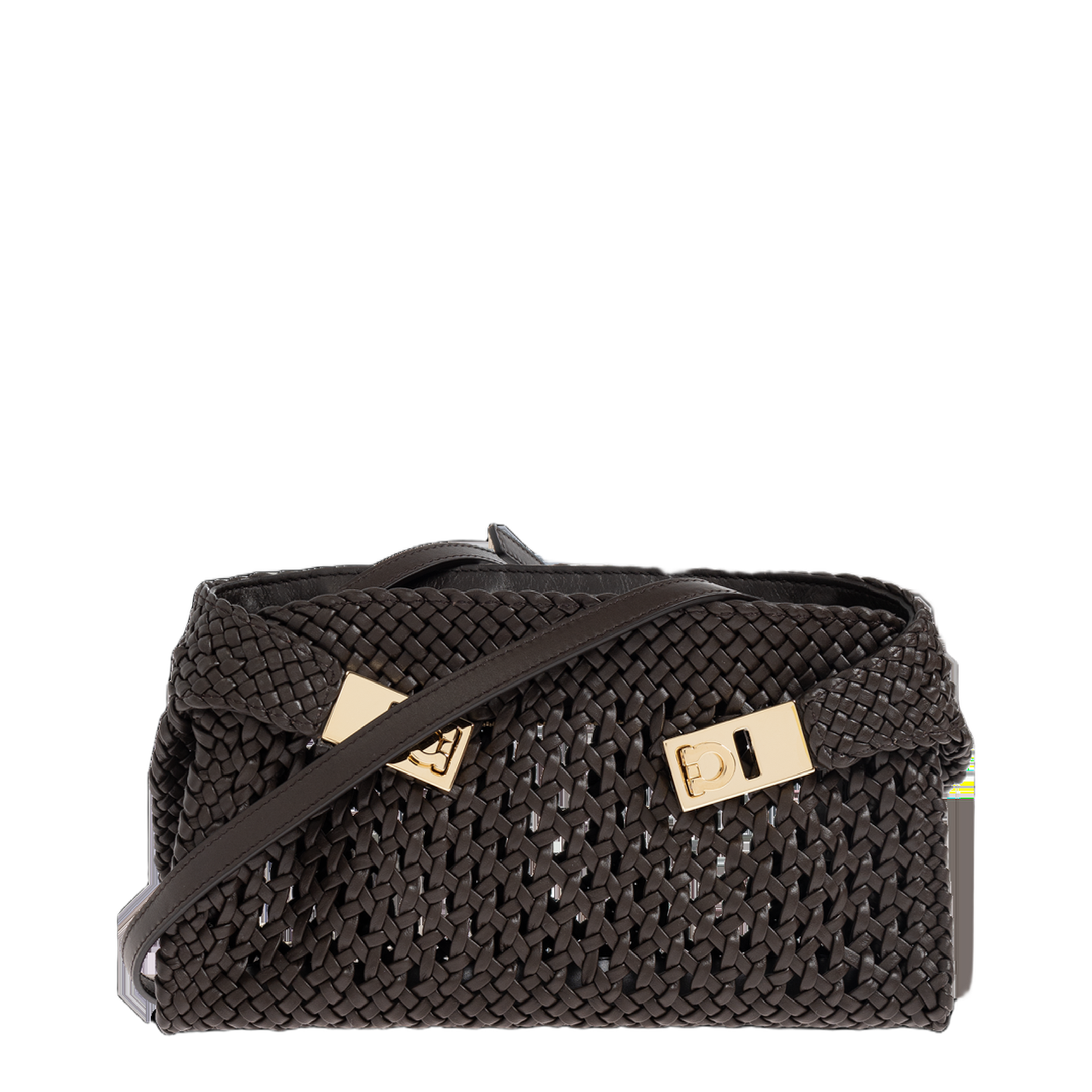 Hug Mini Leather Crossbody Bag - Testa di Moro - Image 1