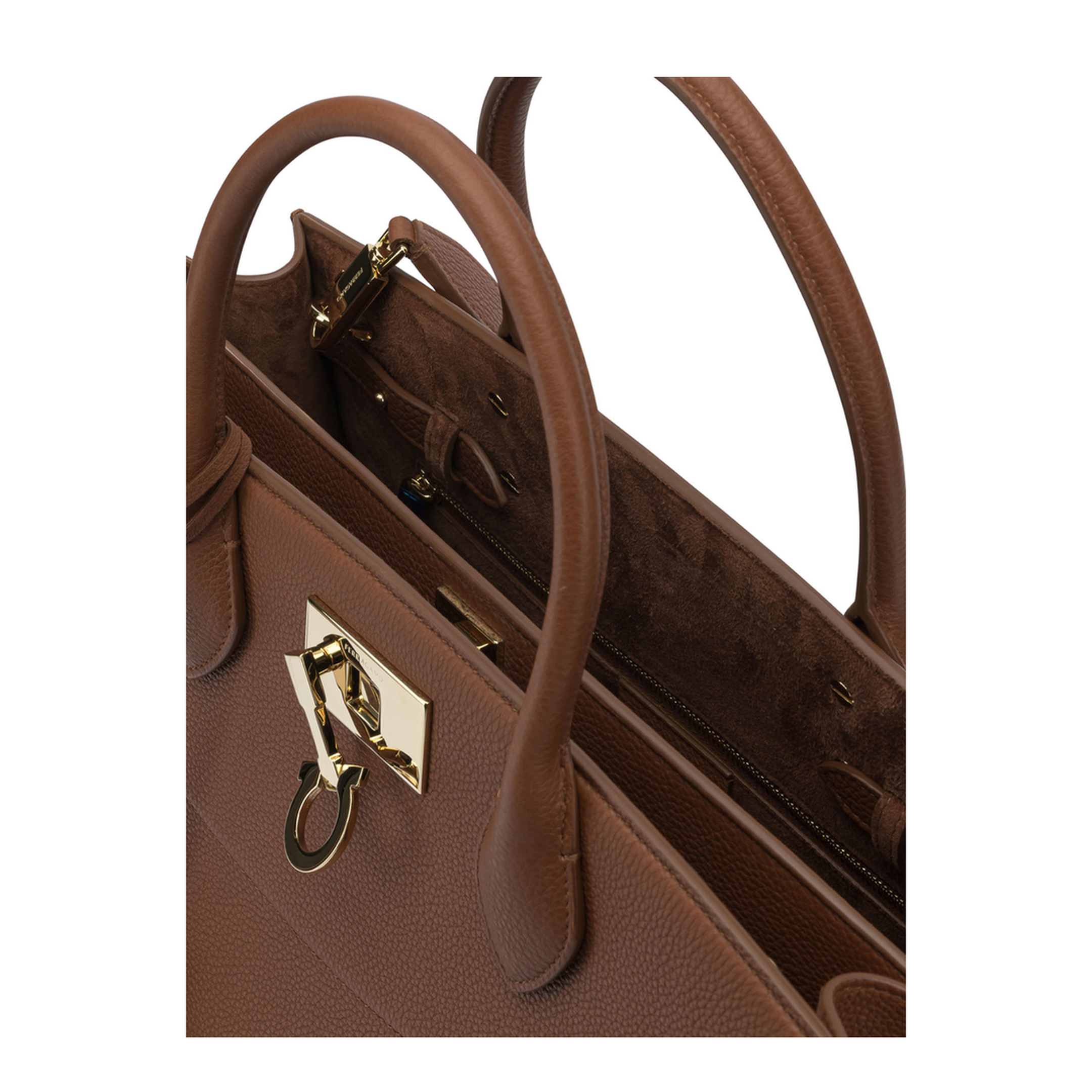 Studio Soft Large Calfskin Top-Handle Bag - New Cognac - Image 4