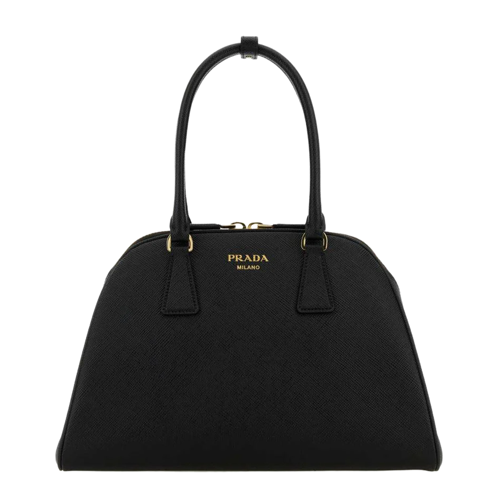 Medium Saffiano Leather Tote Bag - Black - Image 1