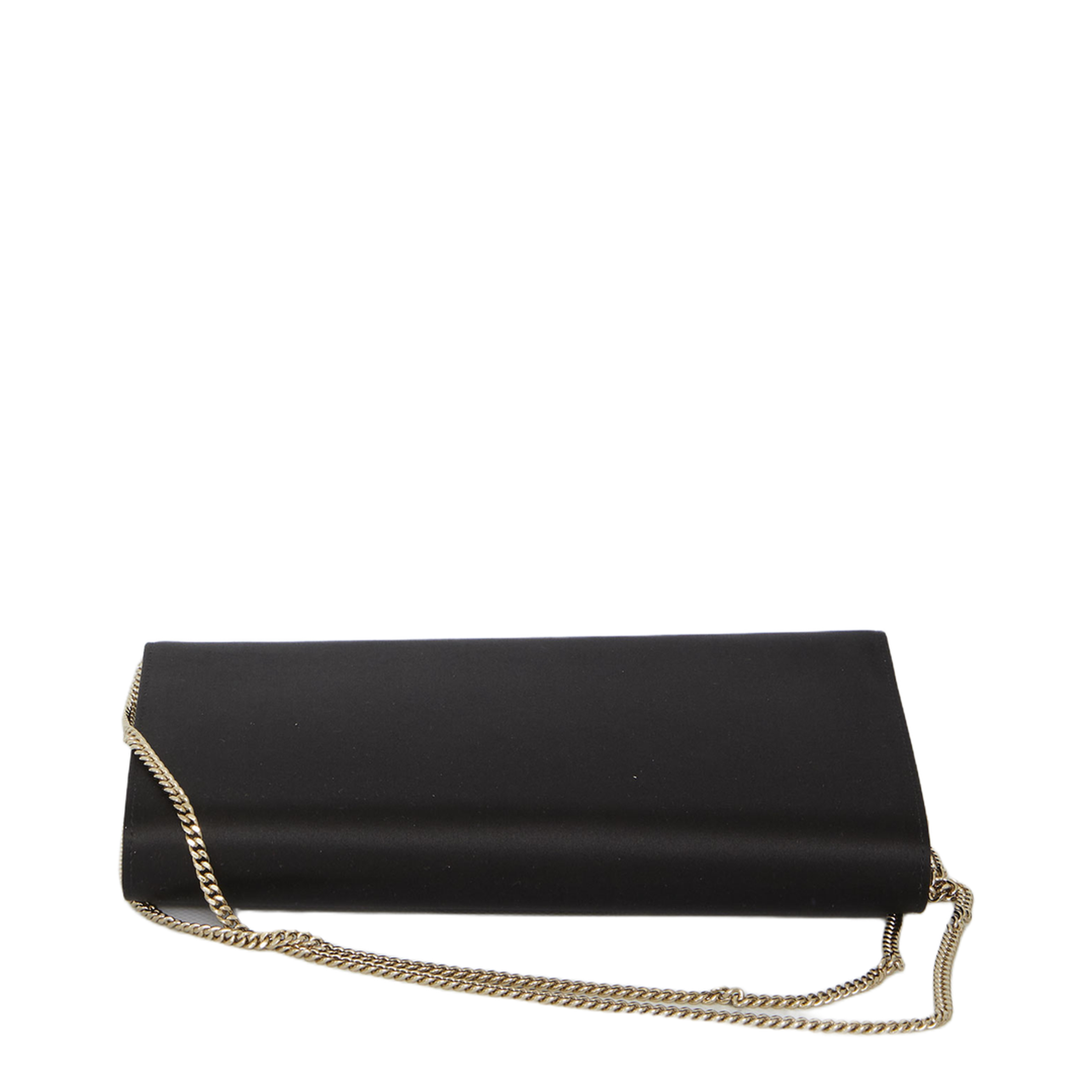 Efflorescence Silk Blend Satin Clutch - Black - Image 3