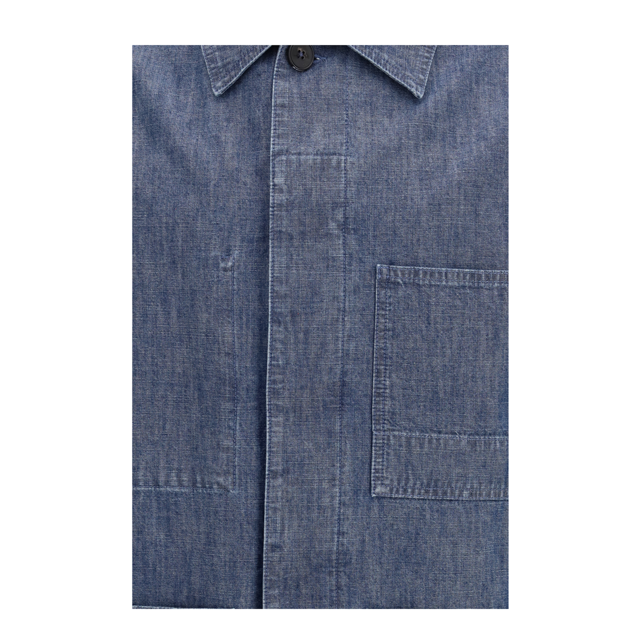 Patch-Pocket Chambray Overshirt - Image 3
