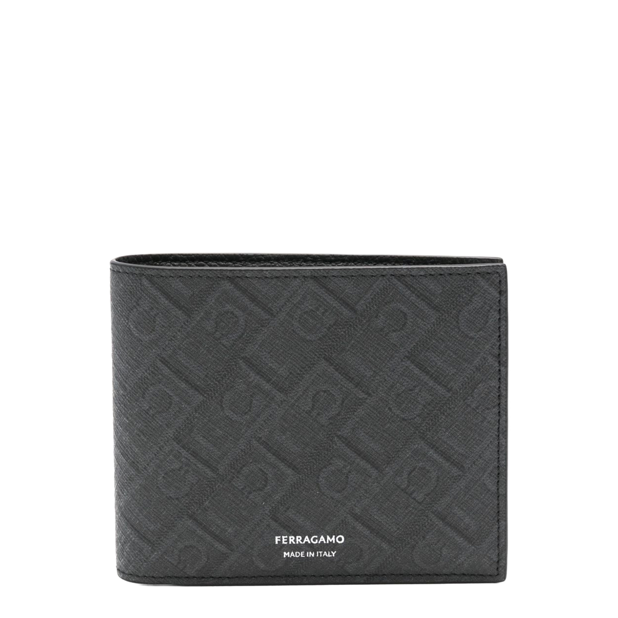 Monogram Calf Leather Wallet - Grey and Black - Image 1