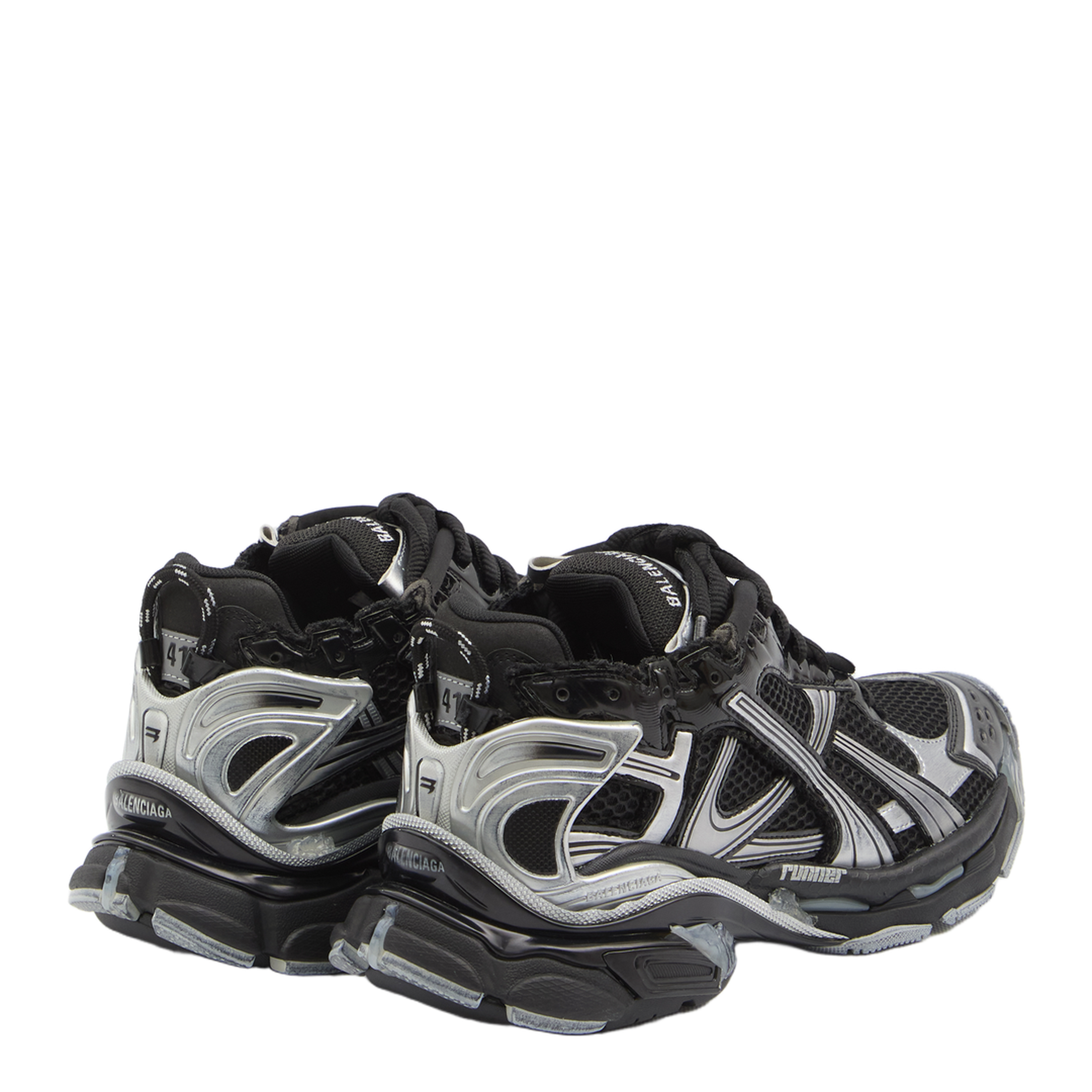 Runner Sneaker in Black/Silver - Image 3