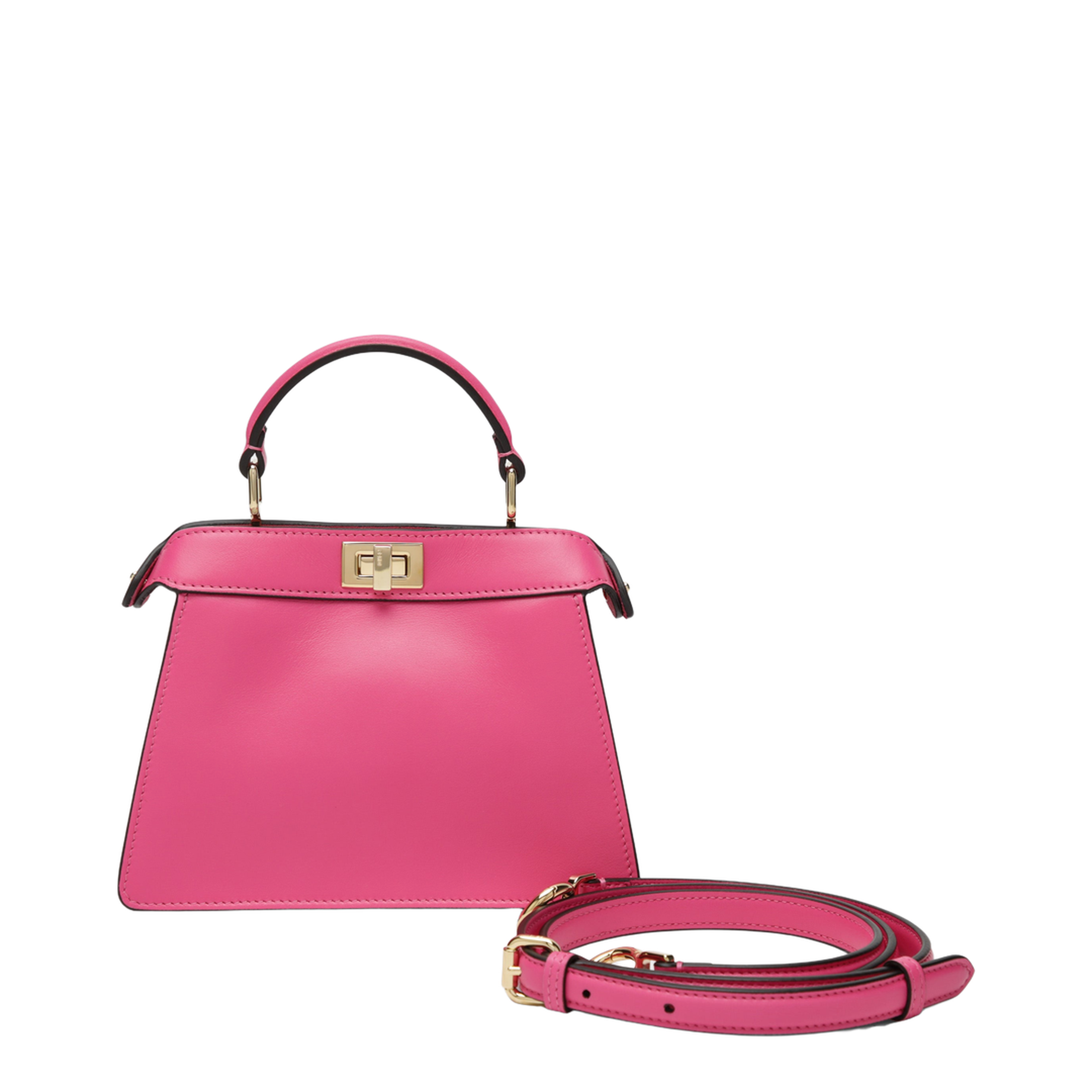 Peekaboo ISeeU Petite Calf Leather Top-Handle Bag - Petunia Pink - Image 1