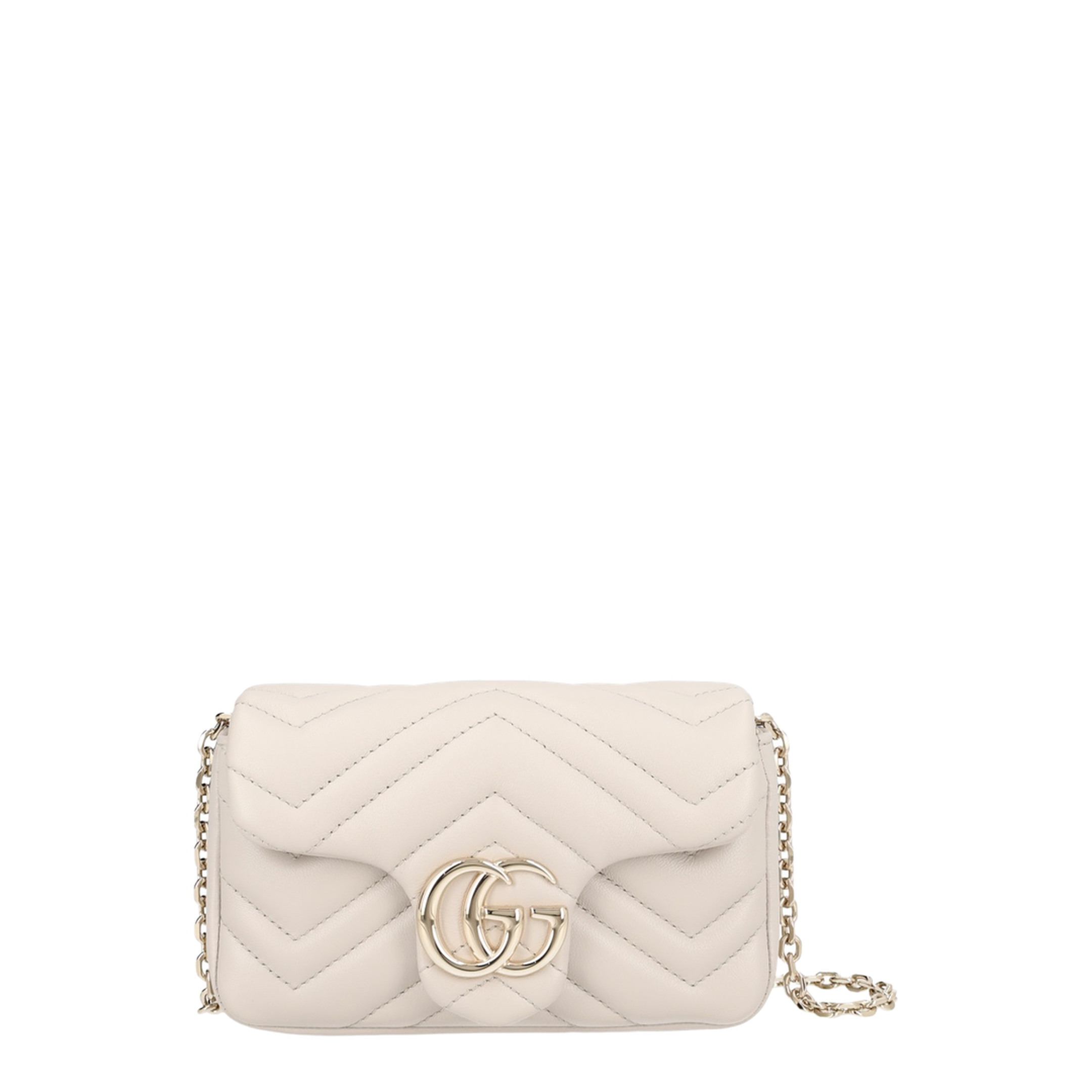 GG Marmont Mini Shoulder Bag Nappa Leather - Light Grey - Image 1