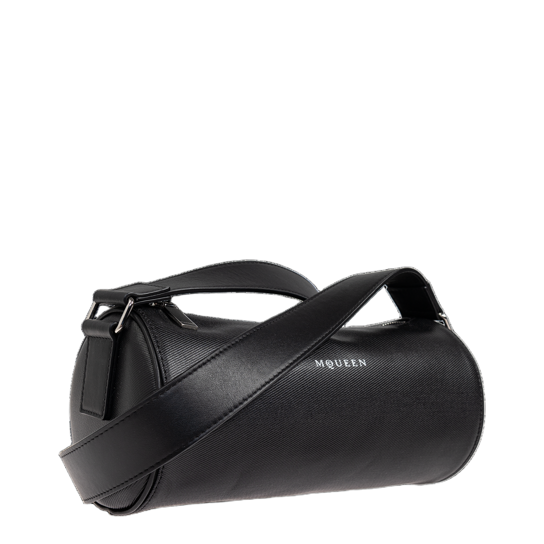 Roller Small Calf Leather Shoulder Bag - Black - Image 5