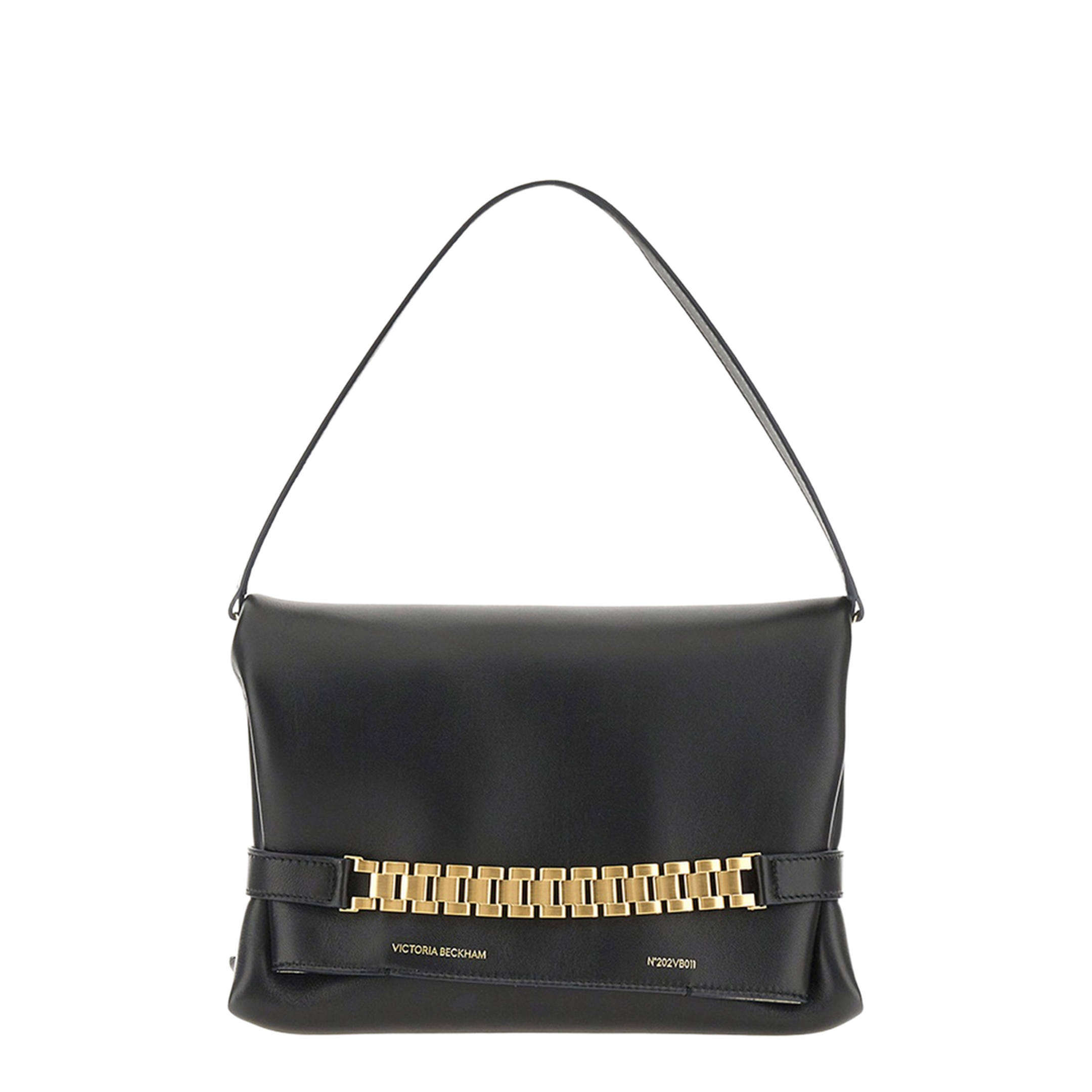 Chain Pouch Nappa Leather Shoulder Bag - Black - Image 1