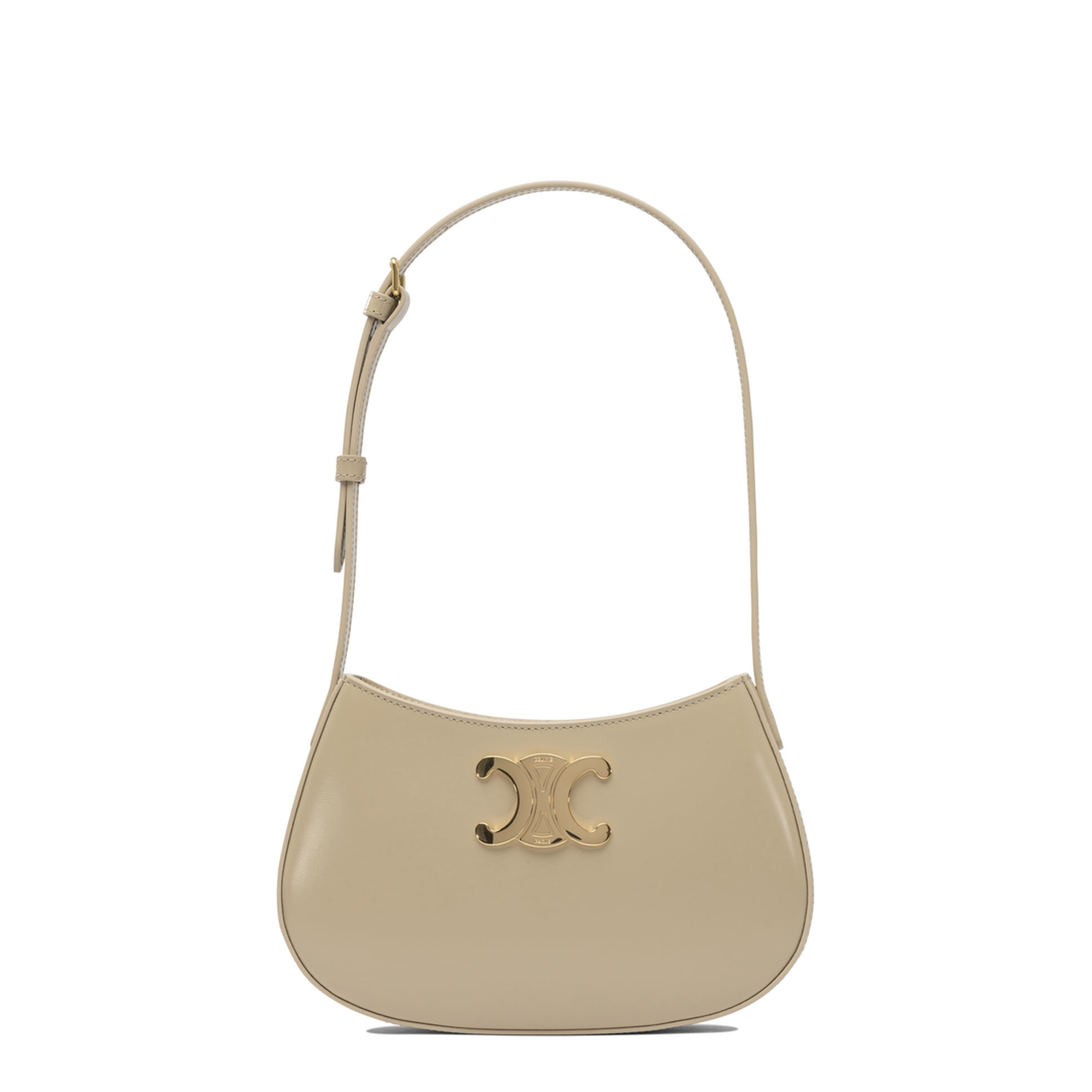 Medium Tilly Bag in Shiny Calfskin - Beige - Image 1