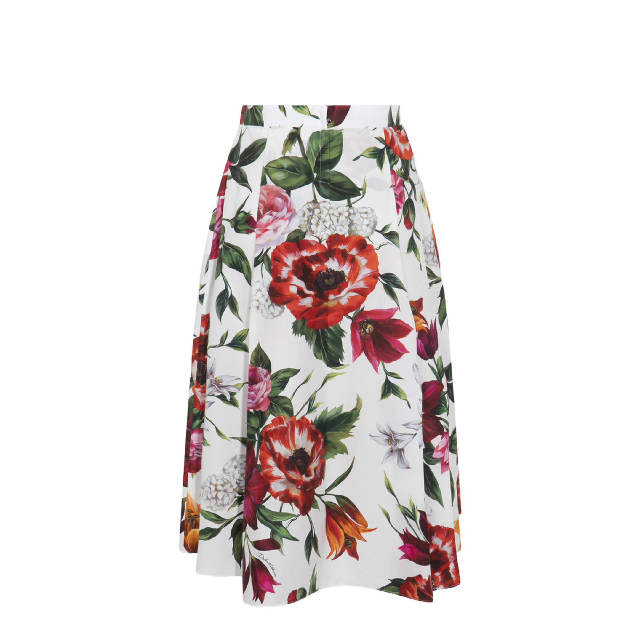 Flower-print Pleated Poplin Skirt - Image 4
