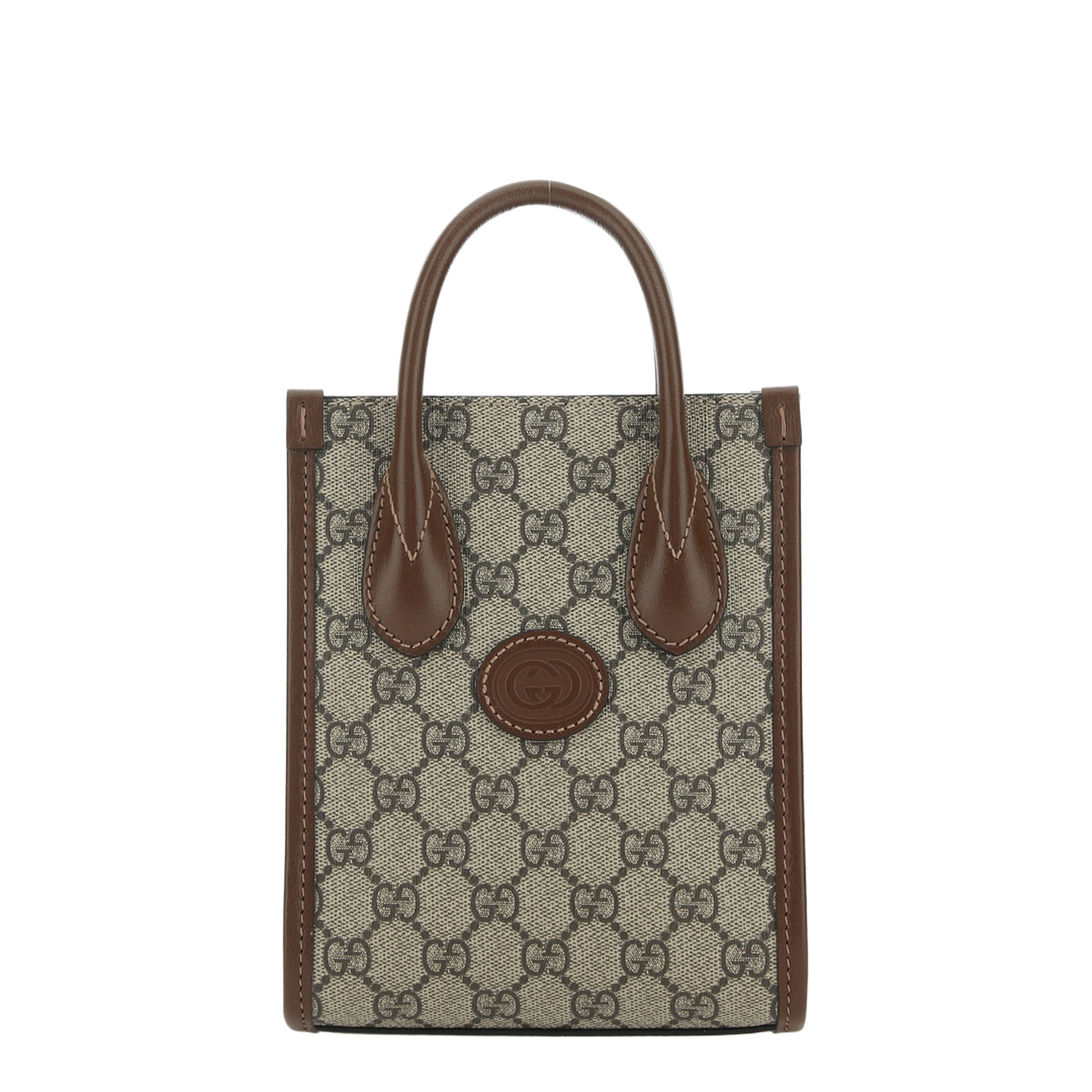 Ophidia Small Canvas Tote Bag - Brown - Image 2
