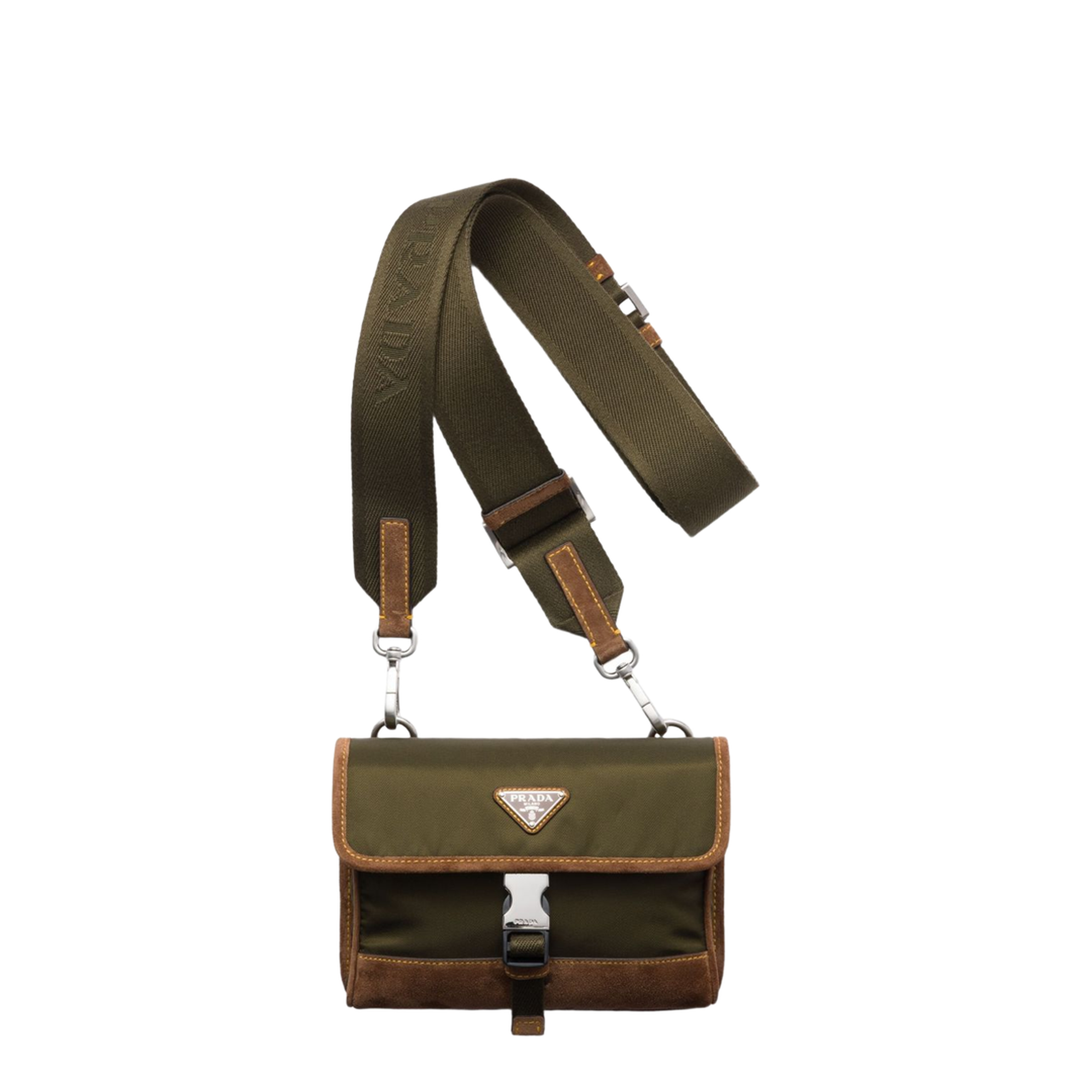 Two-Tone Re-Nylon and Suede Phone Holder - Image 1