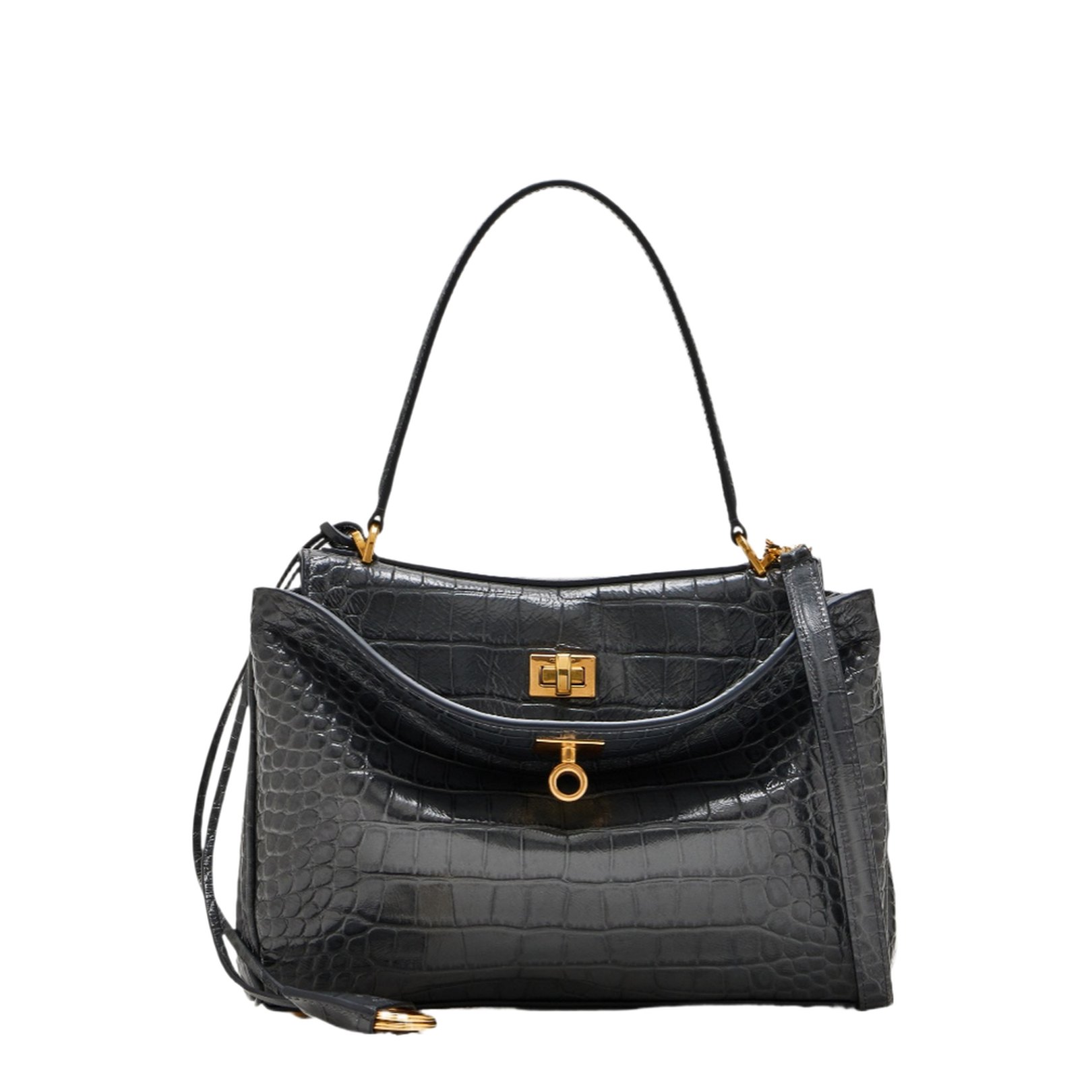 Rodeo Shoulder Bag In Crocodile-print Leather - Image 1