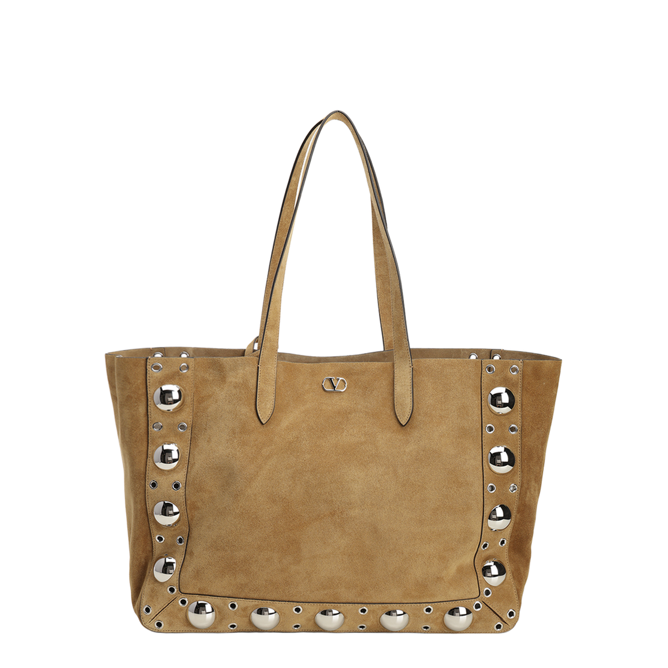 Beige Suede Shopping Bag - Image 1