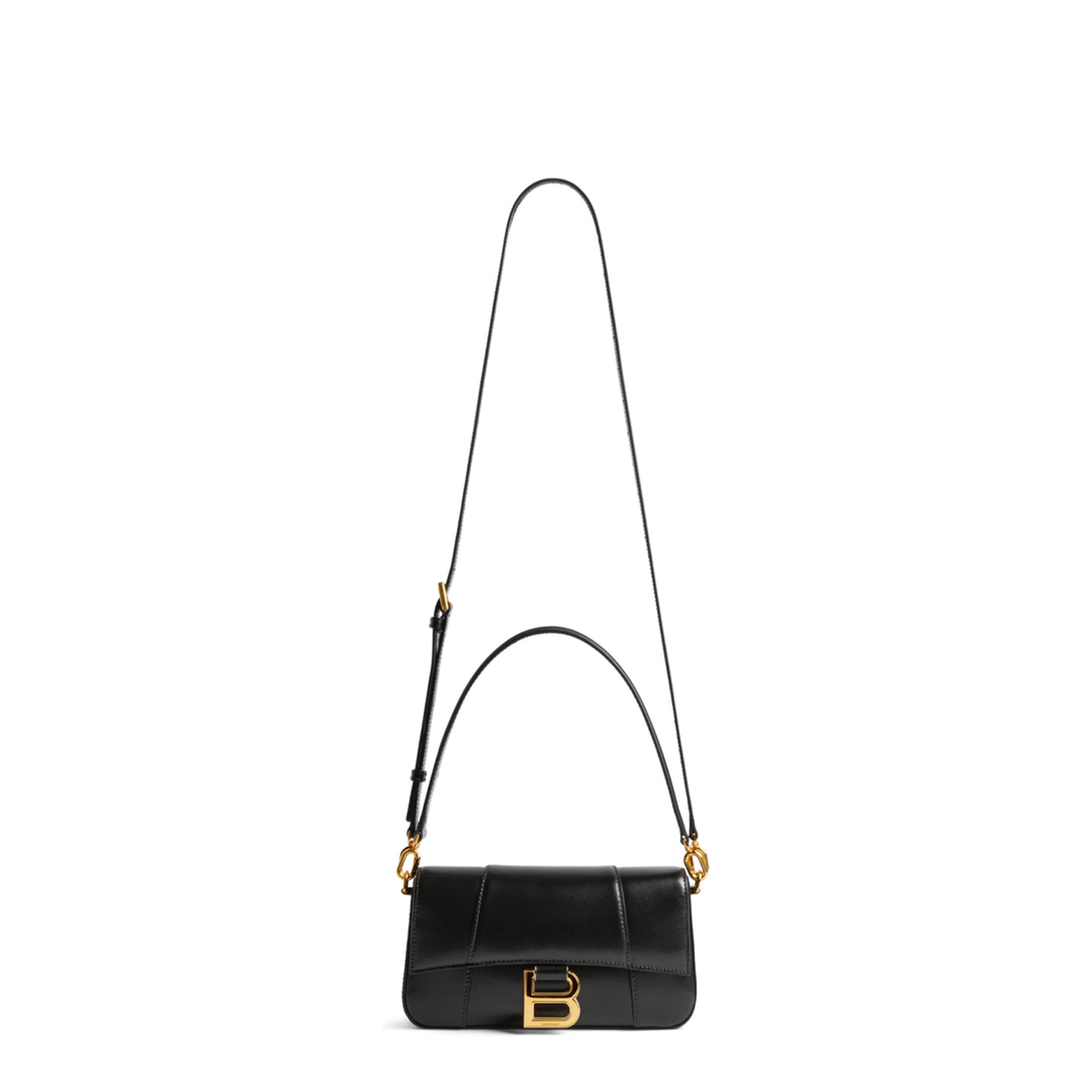 Hourglass Small Calfskin Shoulder Bag - Black - Image 2