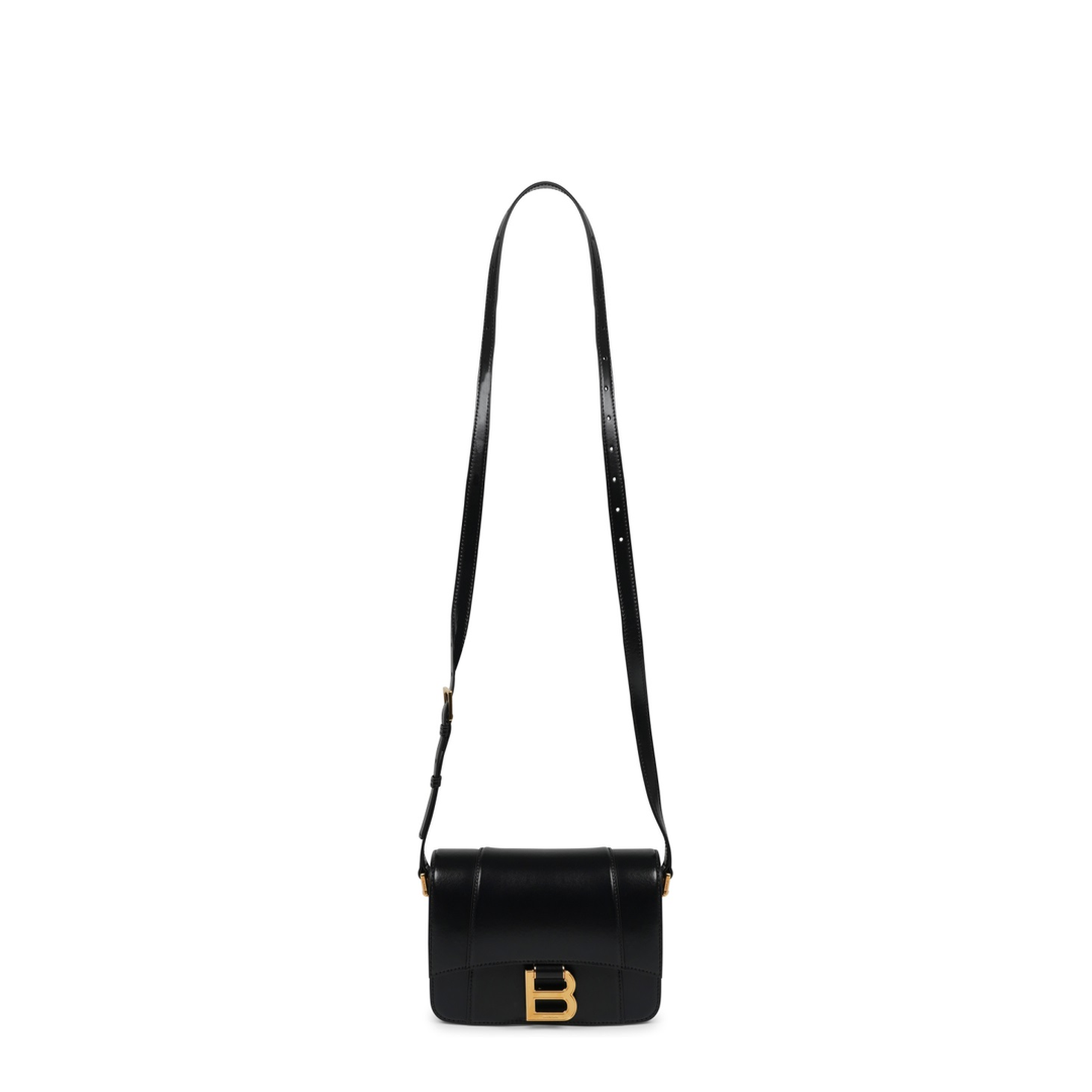 Hourglass Small Flap Bag in Black - Image 1