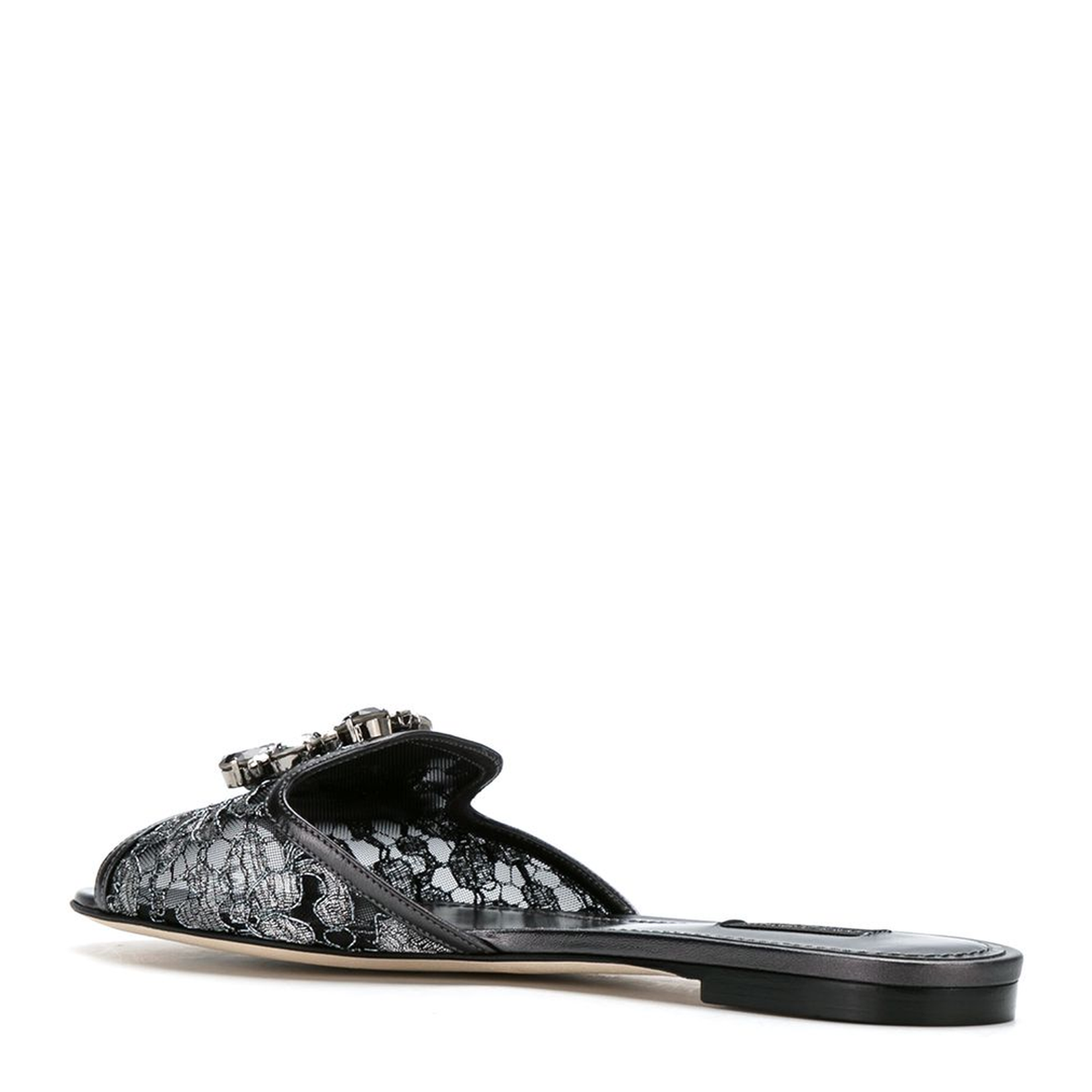 Crystal-Embellished Lace Sandals - Image 3
