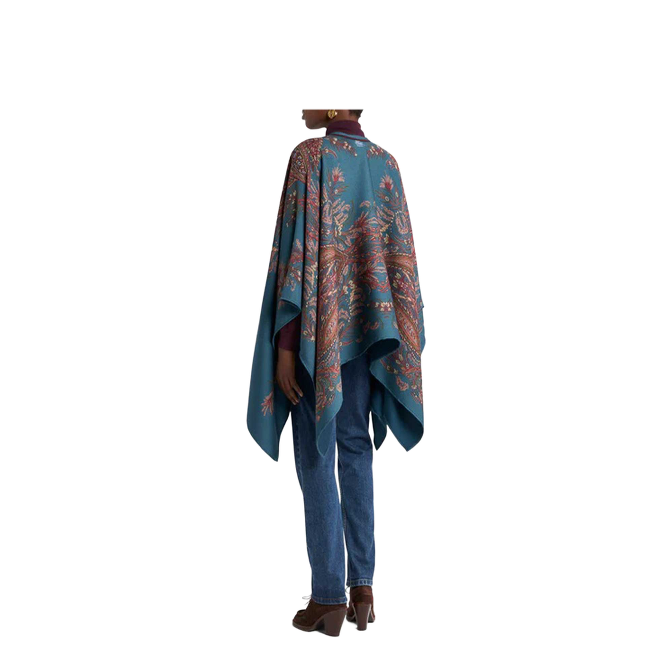 Wool Cashmere Jacquard Cape - Image 3