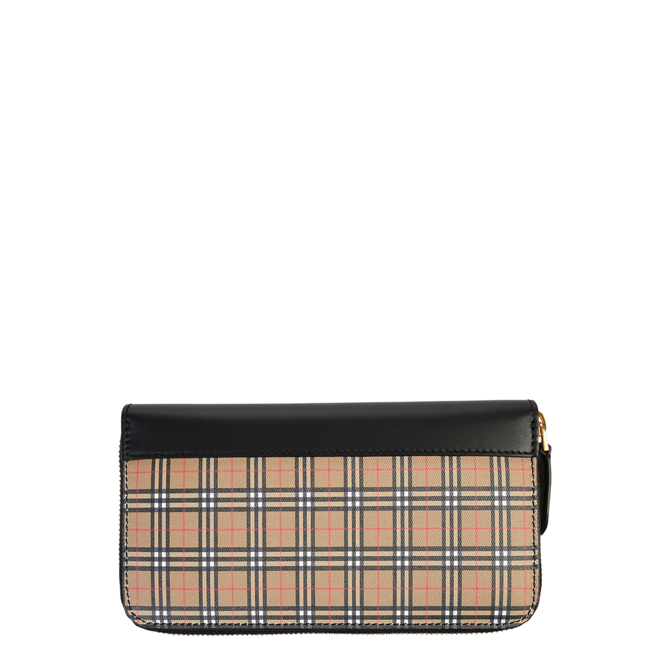 Check Leather Zip Wallet - Archive beige/briar brown - Image 2