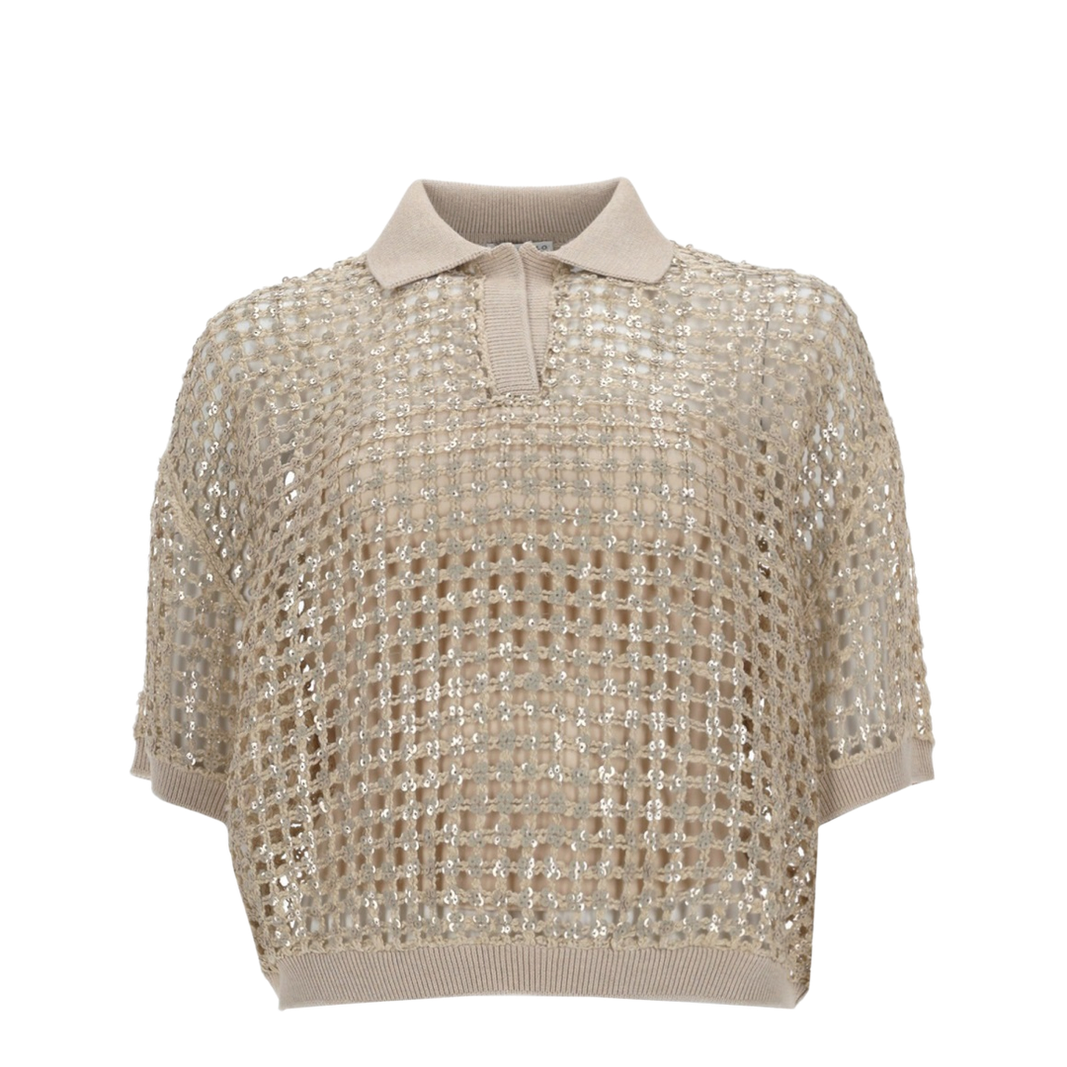 Silk and Linen Knit Polo Shirt - Image 1