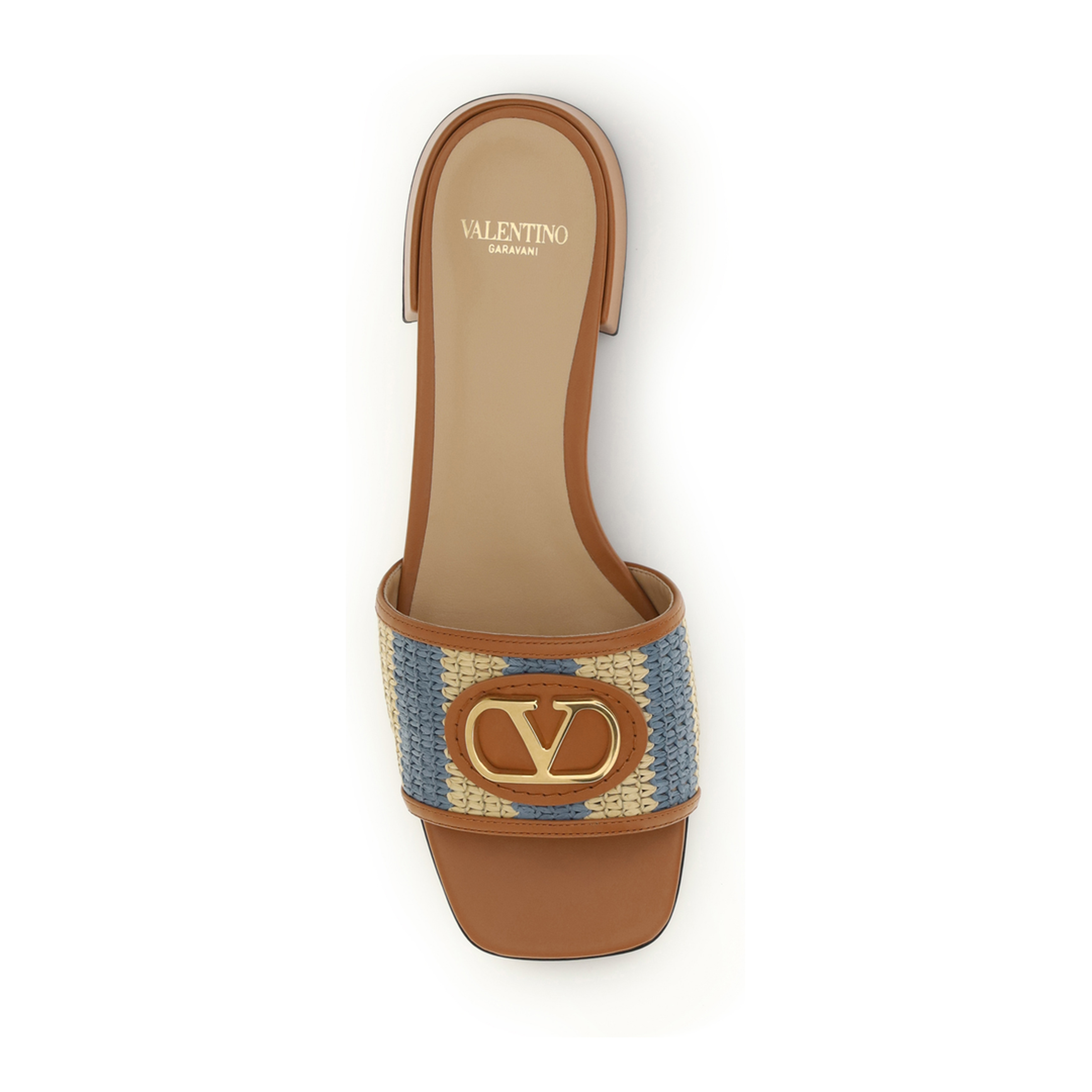 VLogo Signature Raffia Slide Sandals - Image 4
