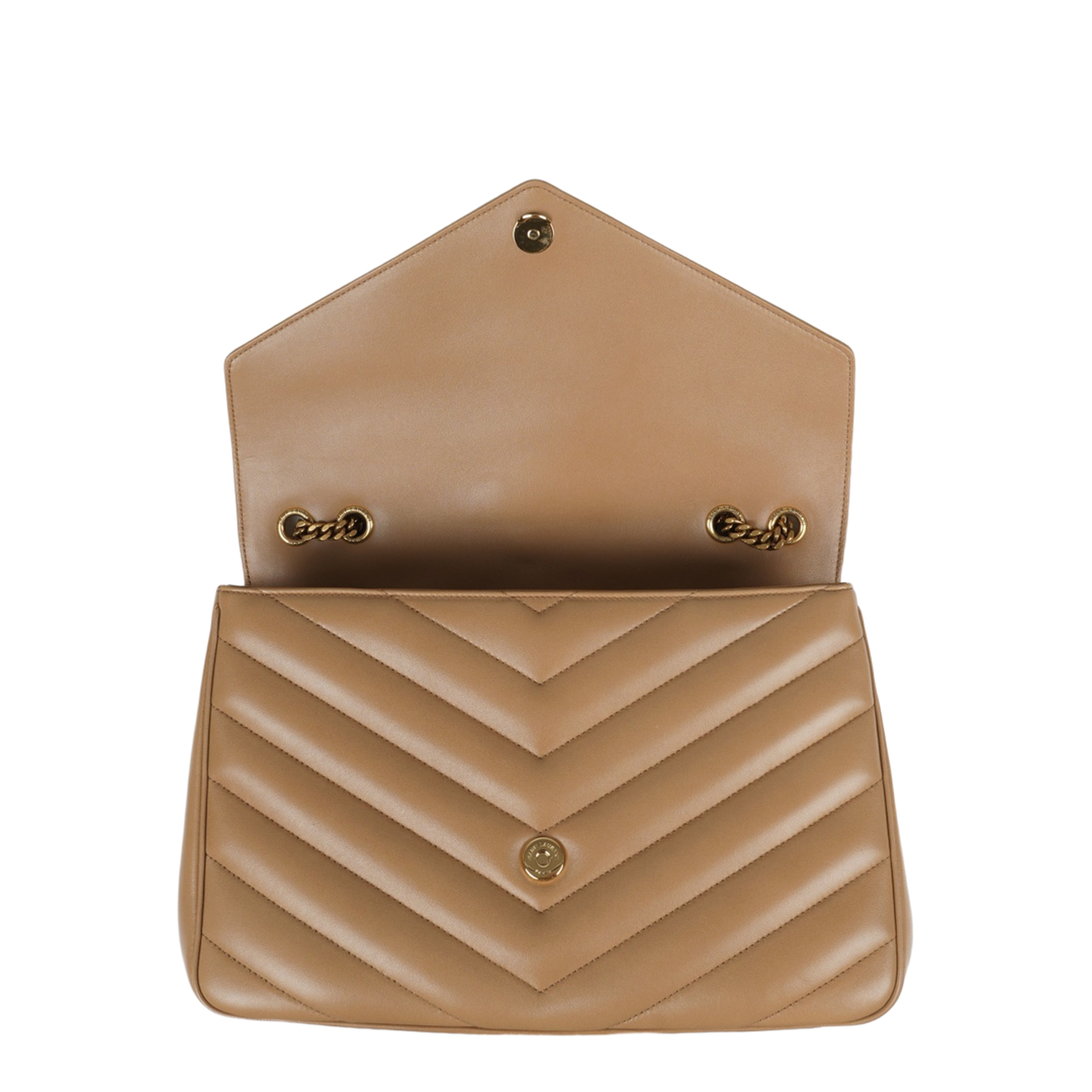 Loulou Large Matelassé Lambskin Tote - Natural Tan - Image 4