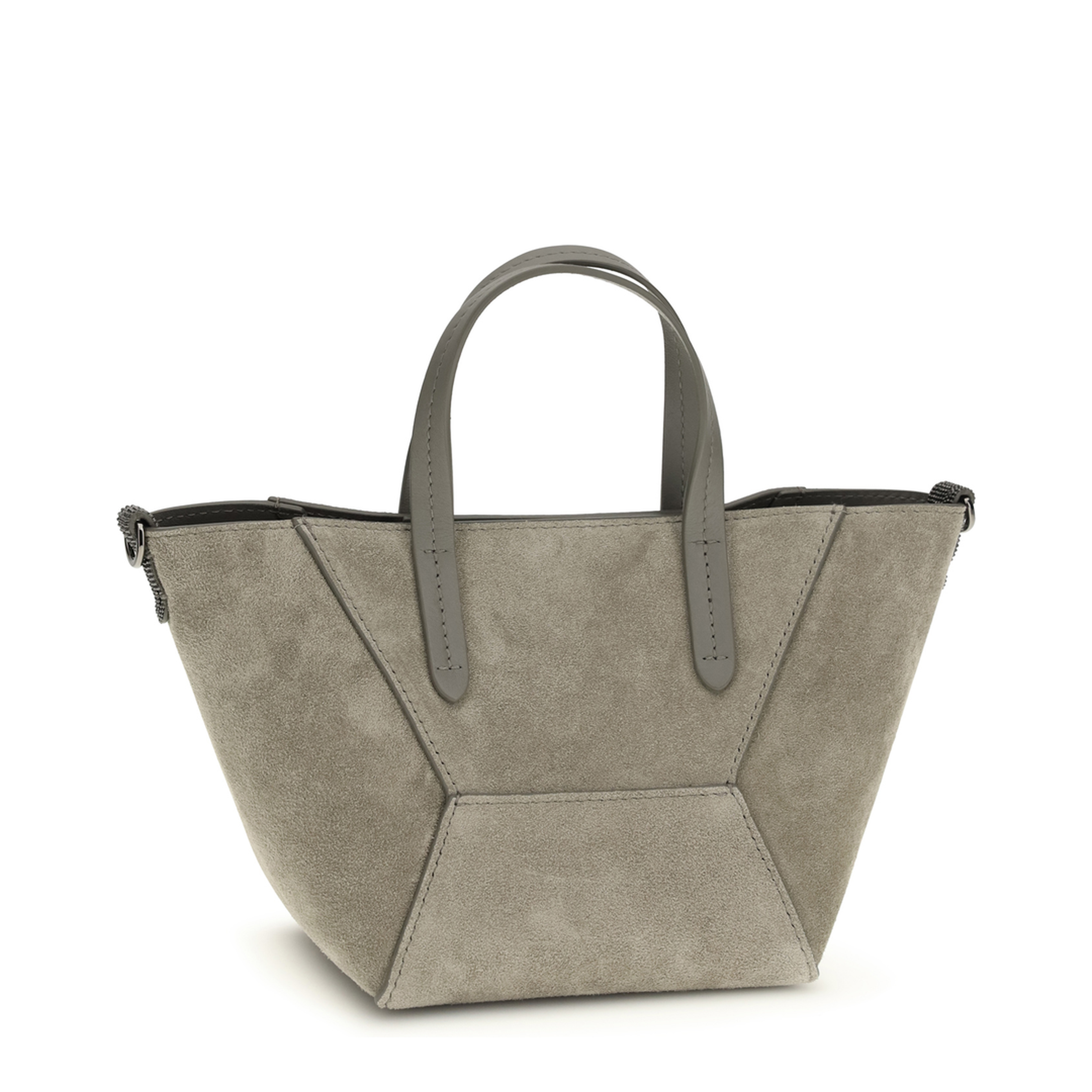 Mini Suede Leather Shoulder Bag - Bark - Image 3