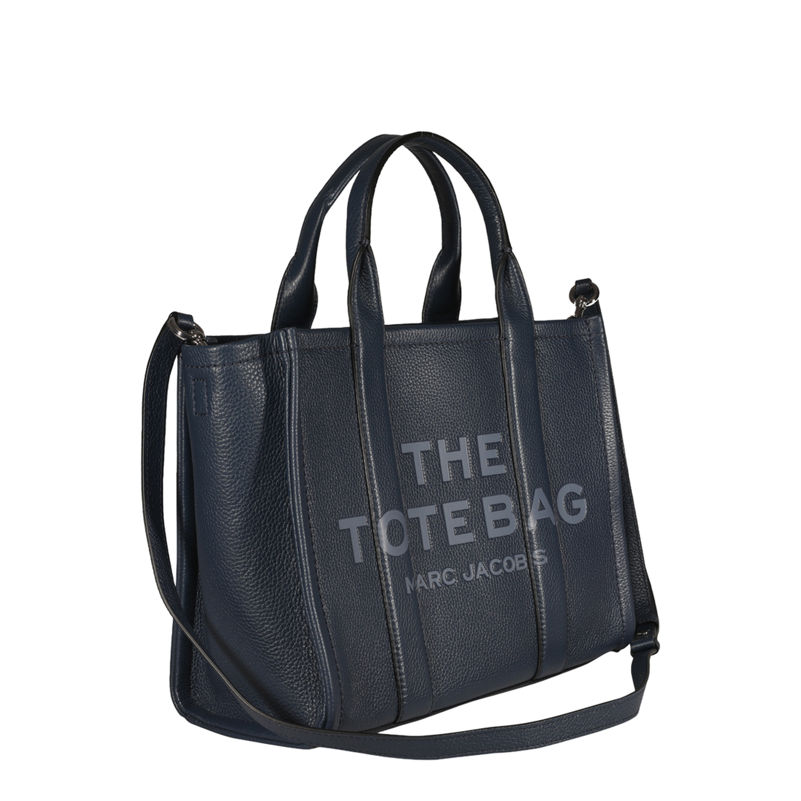 Leather Medium Tote Bag Blue - Image 4