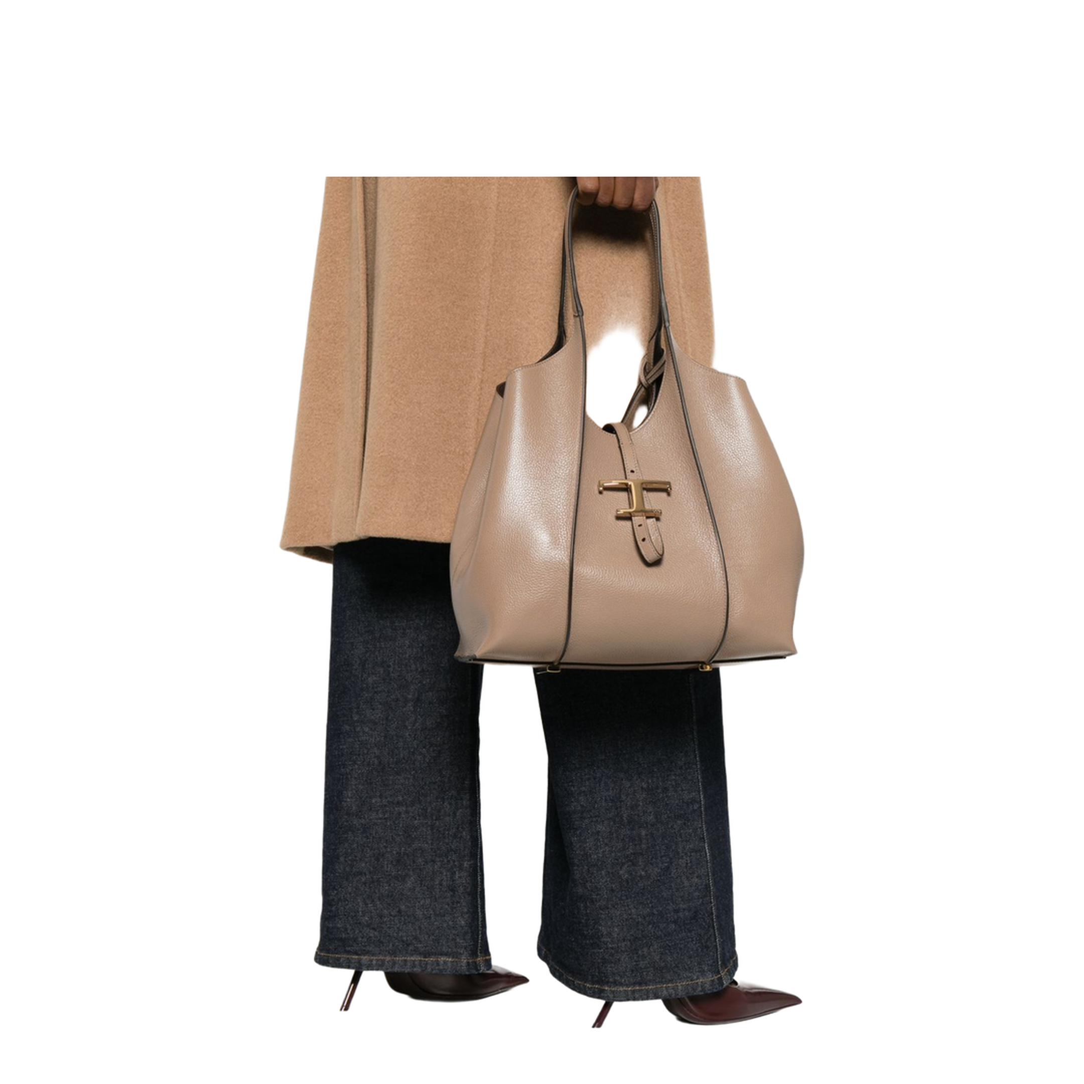 T Timeless Small Calf Leather Shopping Bag - Creta - Image 2