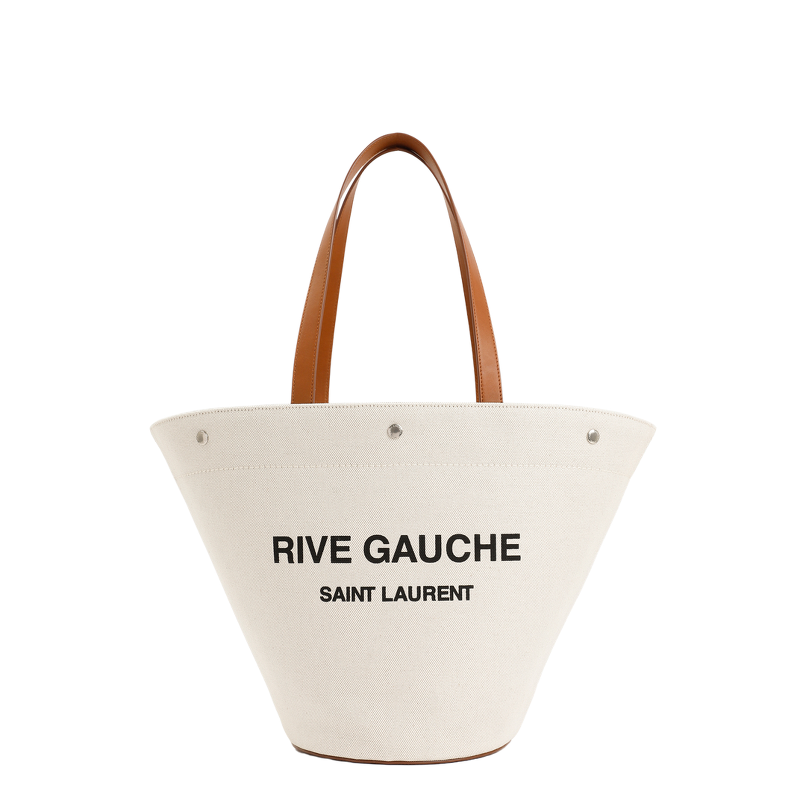 Rive Gauche Canvas Tote Bags - White - Image 5